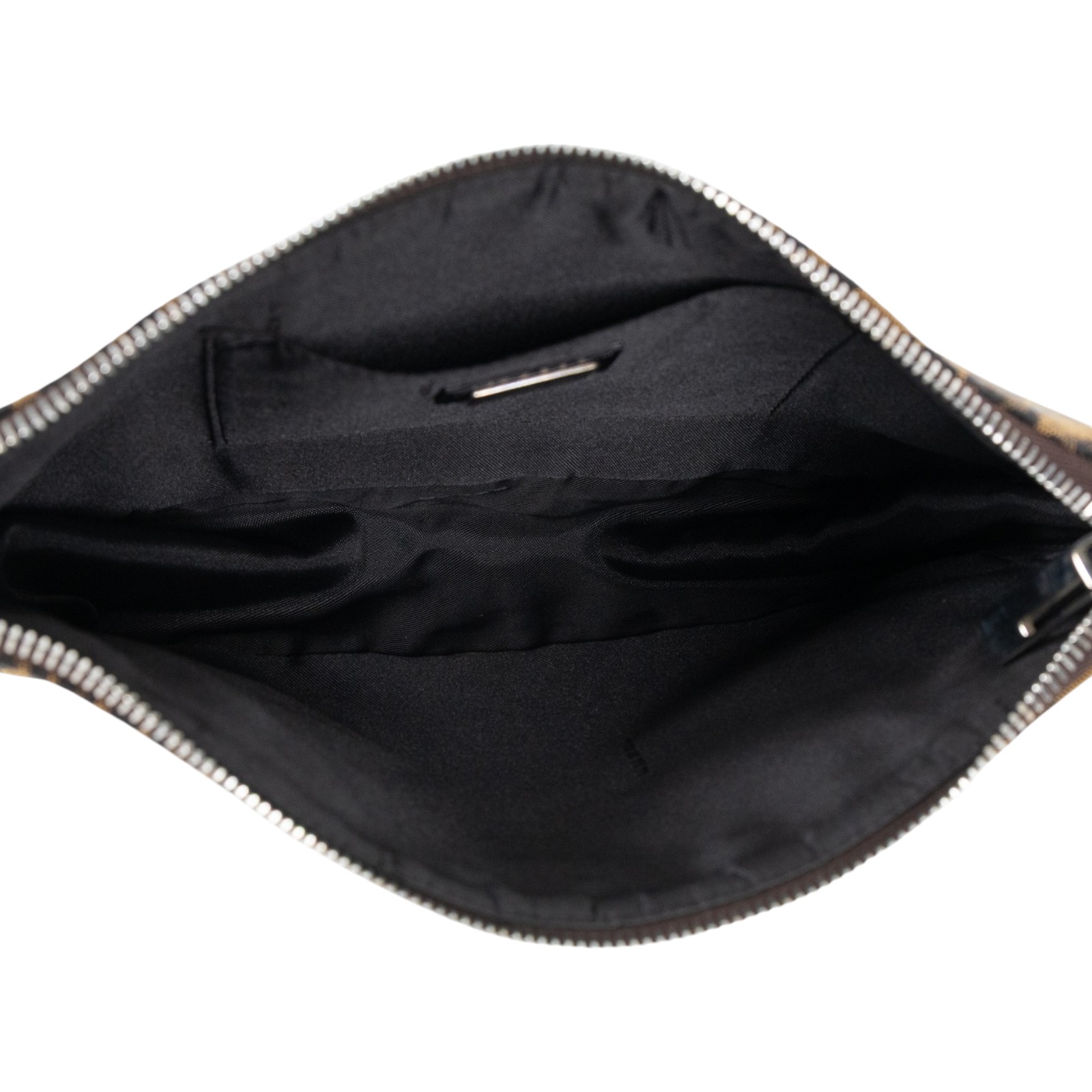 芬迪 FENDI Zucchino Pochette 帆布 肩背包 8BR26700NVT 豹紋肩背包 無附屬品