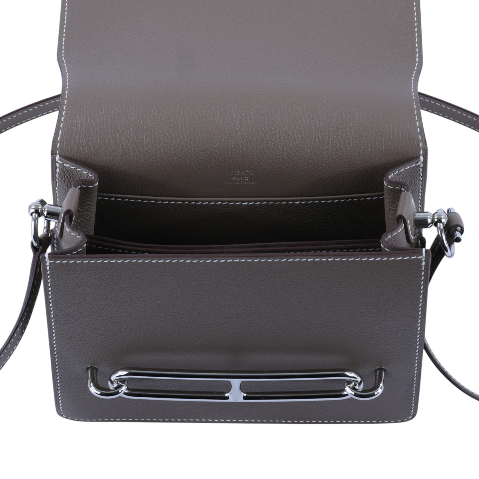 愛馬仕 Hermes Roulis 豬鼻子 斜背包 18 Mini 大象灰 銀色五金 H070510CK18 /W AP929 AA  原廠盒子/防塵袋/購買證明