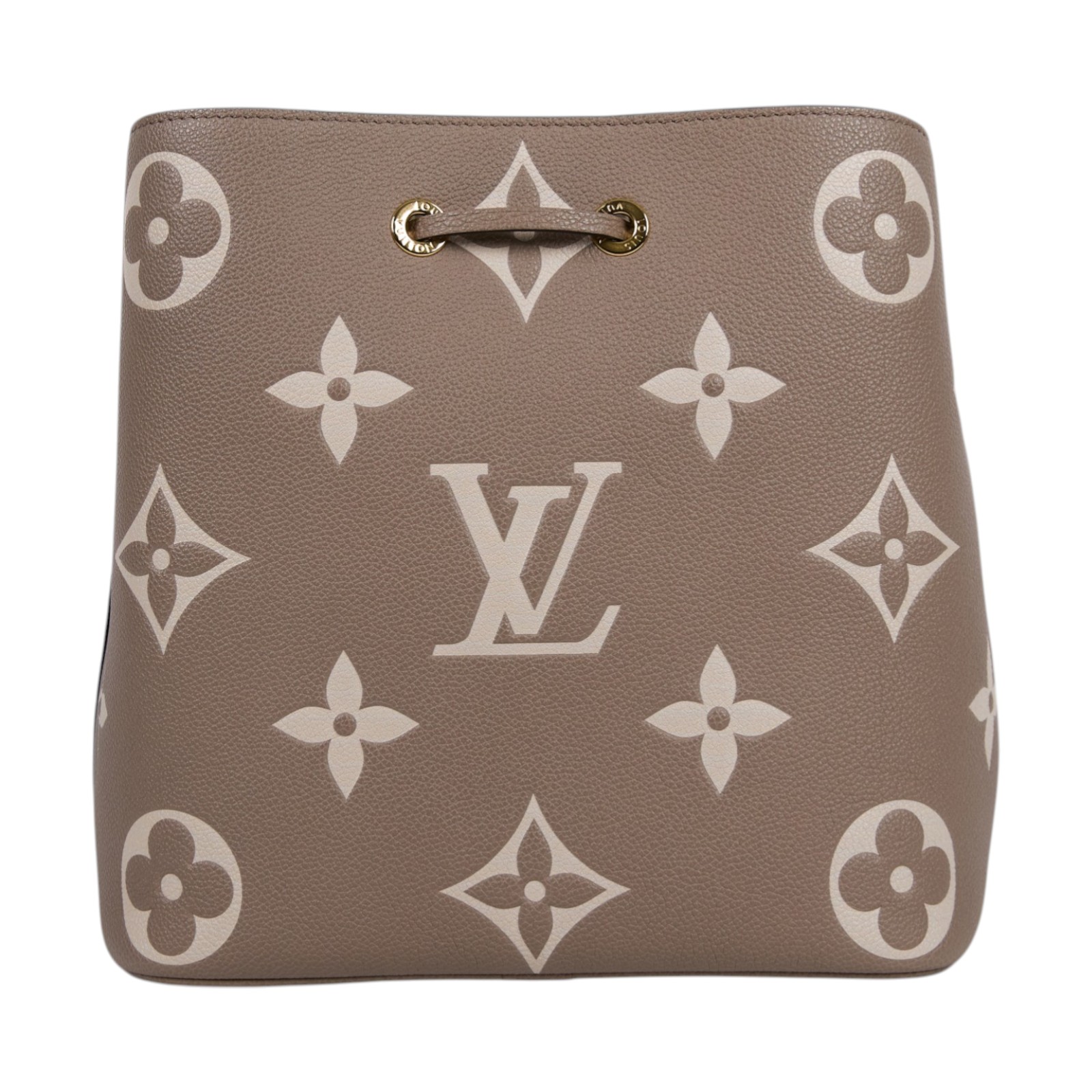 路易威登 LOUIS VUITTON NéoNoé MM 皮革 肩背 水桶包 斑鳩灰色/奶油色 M45555 晶片款  防塵袋/購買證明/內袋/手提把/背帶