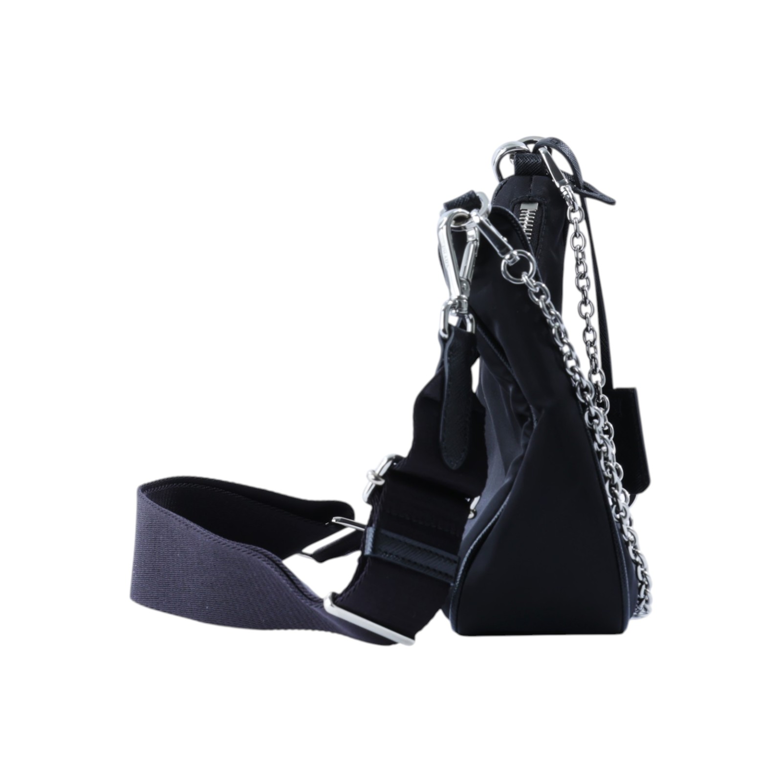 普拉達 PRADA Re-Edition 2005 Re-Nylon 手袋 1BH204_R064 黑銀三合一尼龍肩背包 無附屬品