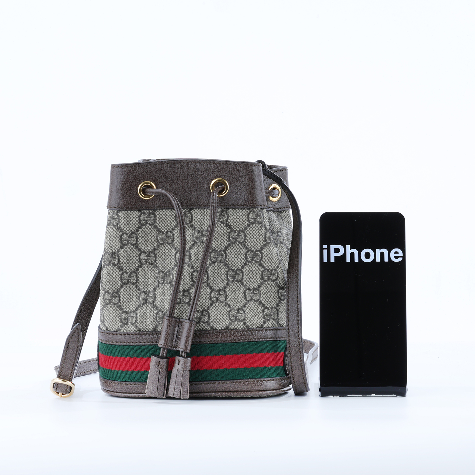 古馳 GUCCI Ophidia GG 迷你 水桶袋 米色 烏木色 550620 96I3B 棕GG紋OPHIDIA水桶包 防塵袋