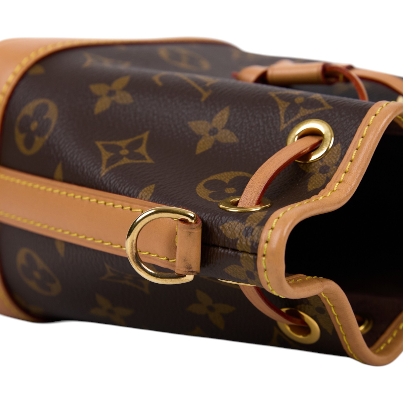 路易威登 LOUIS VUITTON Nano Noé 原花 束口水桶包 M81266 晶片款 原花 NANO NOE水桶包 原廠盒子/防塵袋