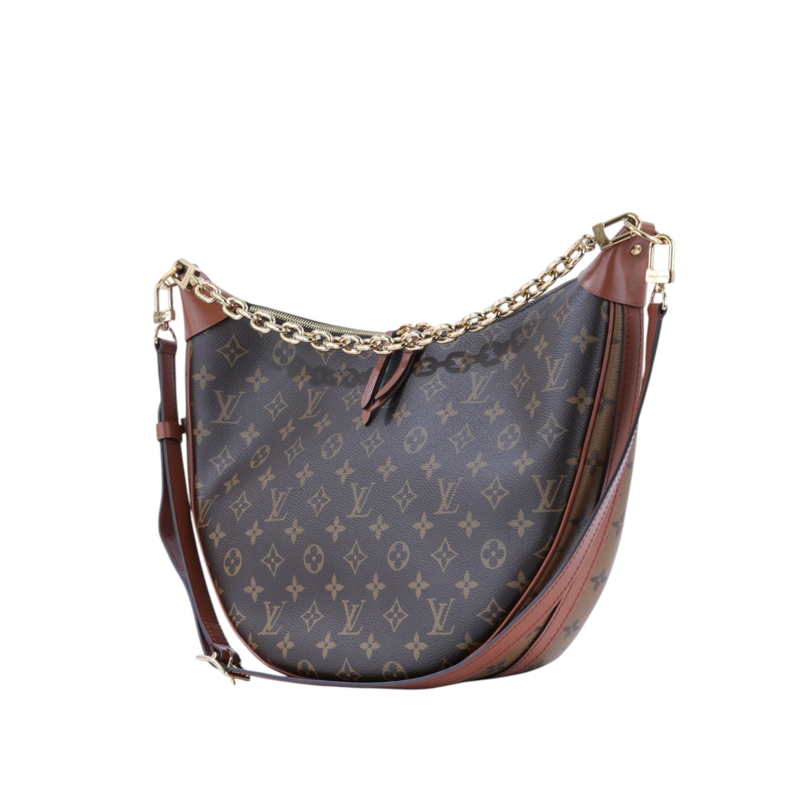 路易威登 LOUIS VUITTON Loop Hobo 經典帆布 半月包 單肩包 M46311 晶片款 原花LOOP HOBO 防塵袋/內袋