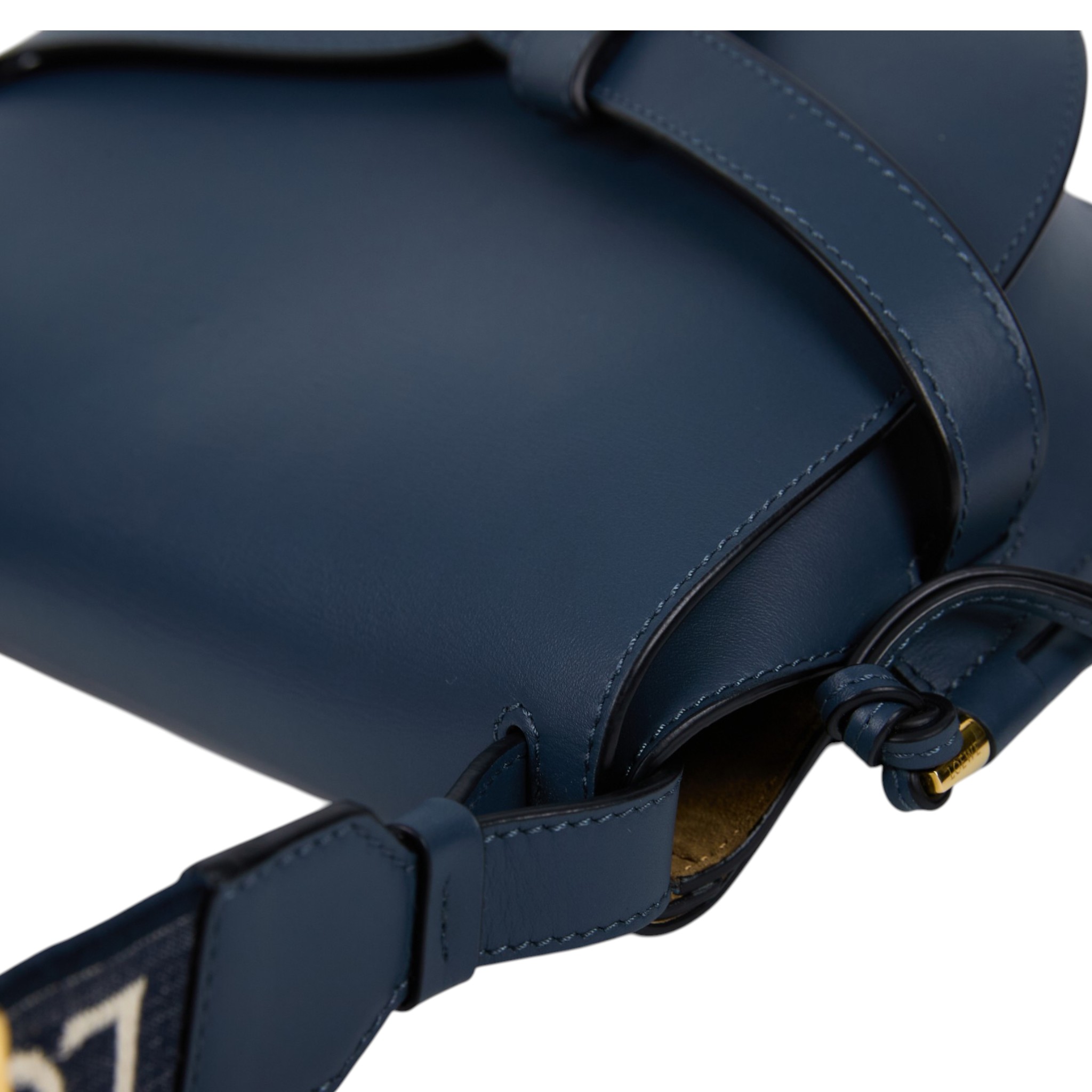 羅意威 LOEWE Small Gate bag 小型 小牛皮 肩背包 帆布背帶 A650T20X40 深藍GATE SMALL 防塵袋