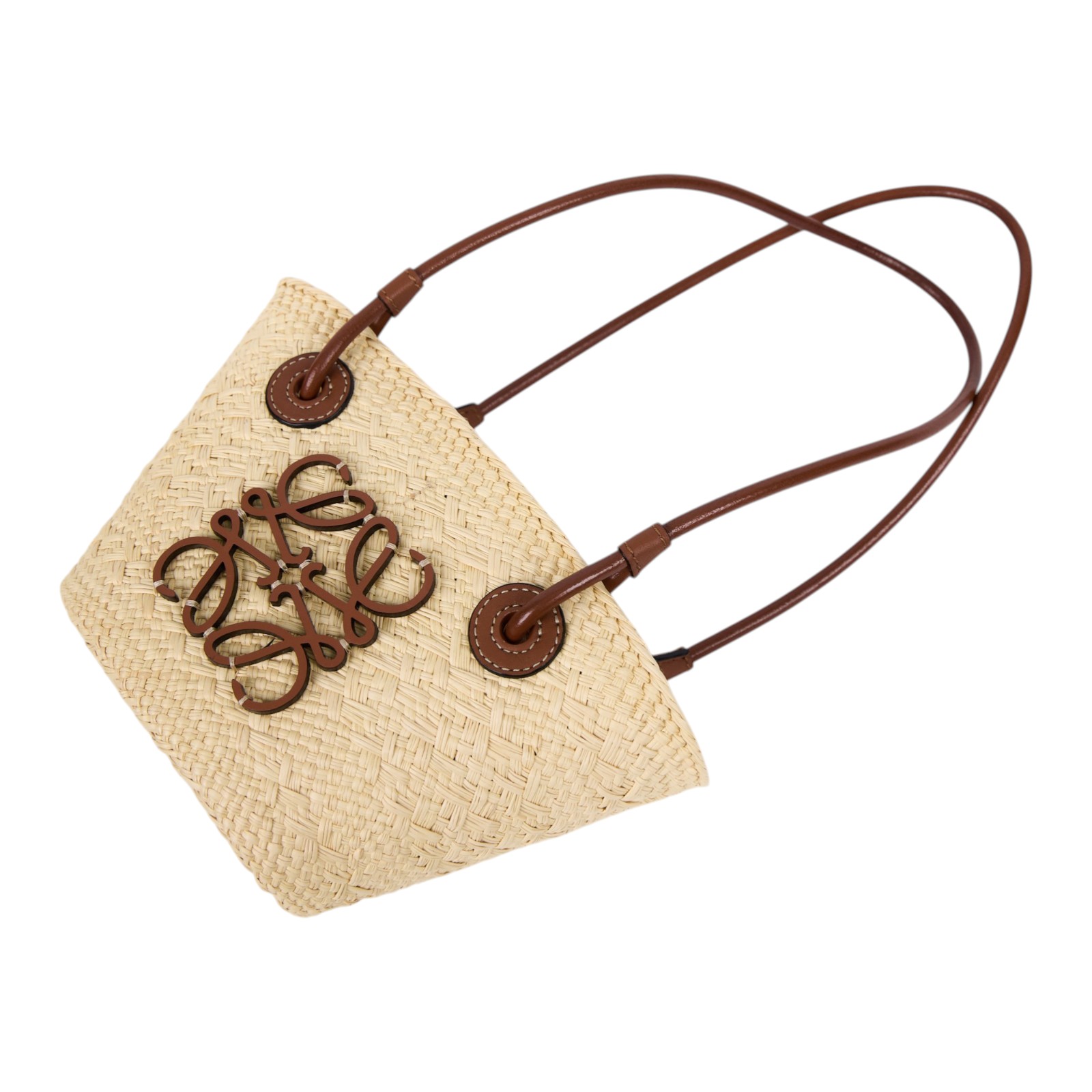 羅意威 LOEWE Anagram 伊拉卡棕櫚葉 小牛皮 水桶包 迷你 A223P64X01 ANAGRAM  MINI草編包 防塵袋