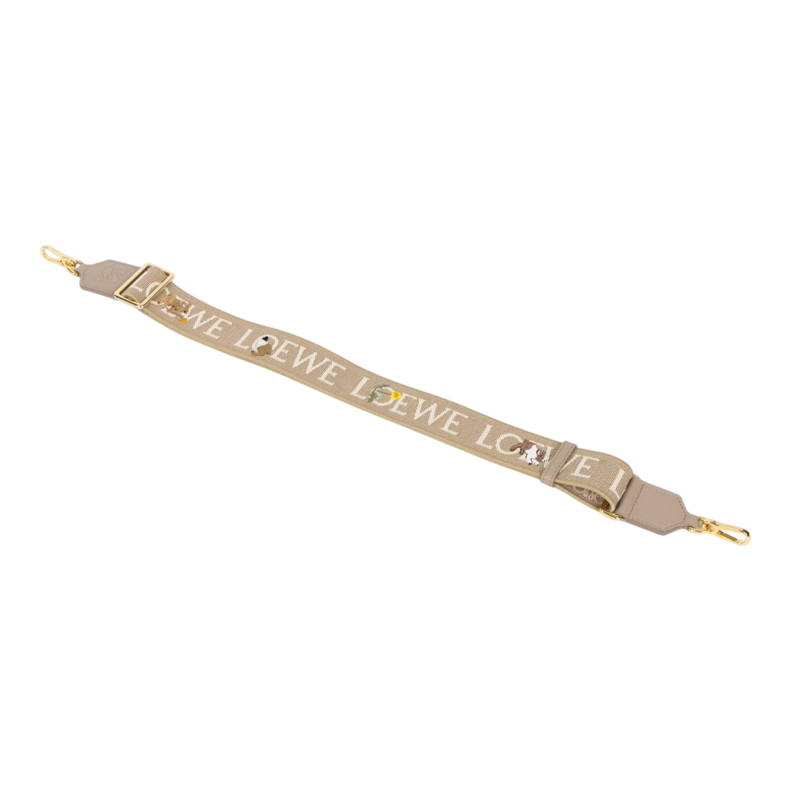 羅意威 LOEWE 緹花織 小牛皮 Anagram 肩帶  動物帆布背帶 原廠盒子/防塵袋