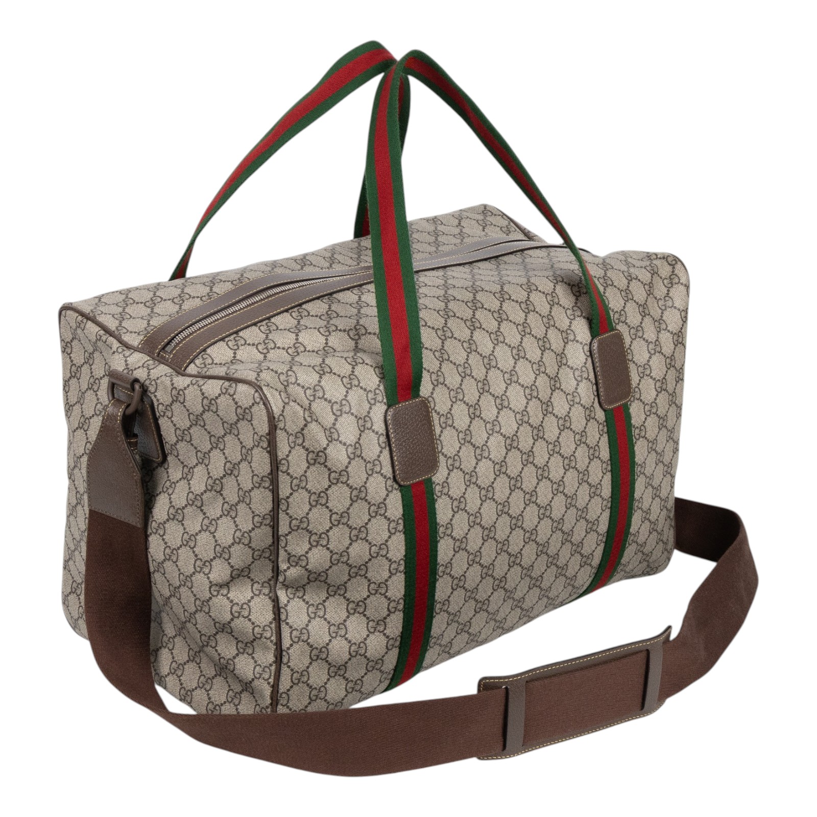 古馳 GUCCI GG Supreme 旅行袋 手提包 肩背包 760152 FACK7 棕原花旅行袋 無附屬品