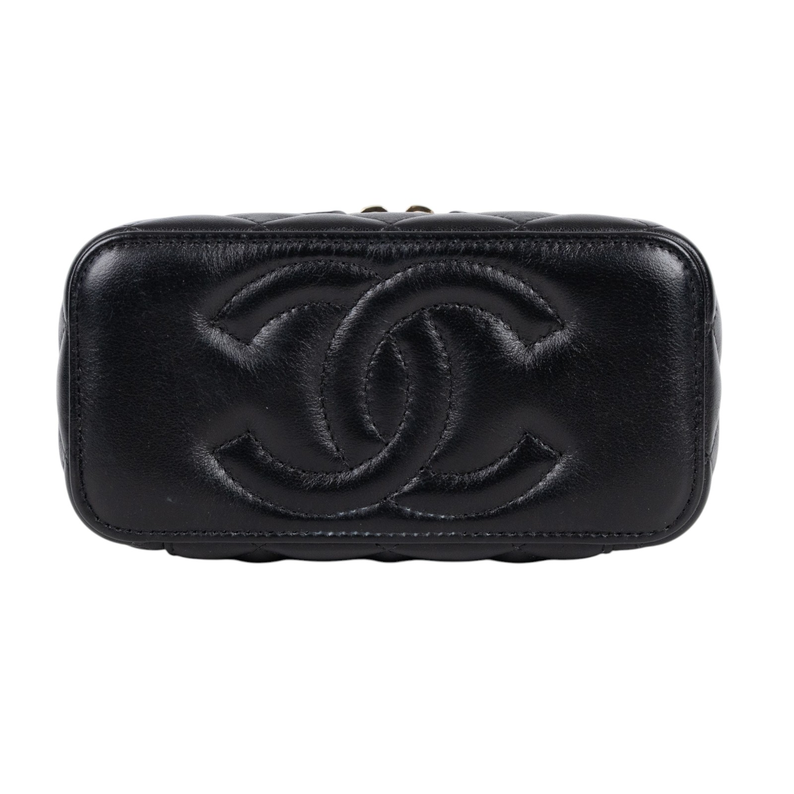 香奈兒 CHANEL CC LOGO 化妝盒 化妝箱 斜背包 Vanity Case AP2303 B18602 晶片款 黑羊VANITY CASE 原廠盒子/防塵袋