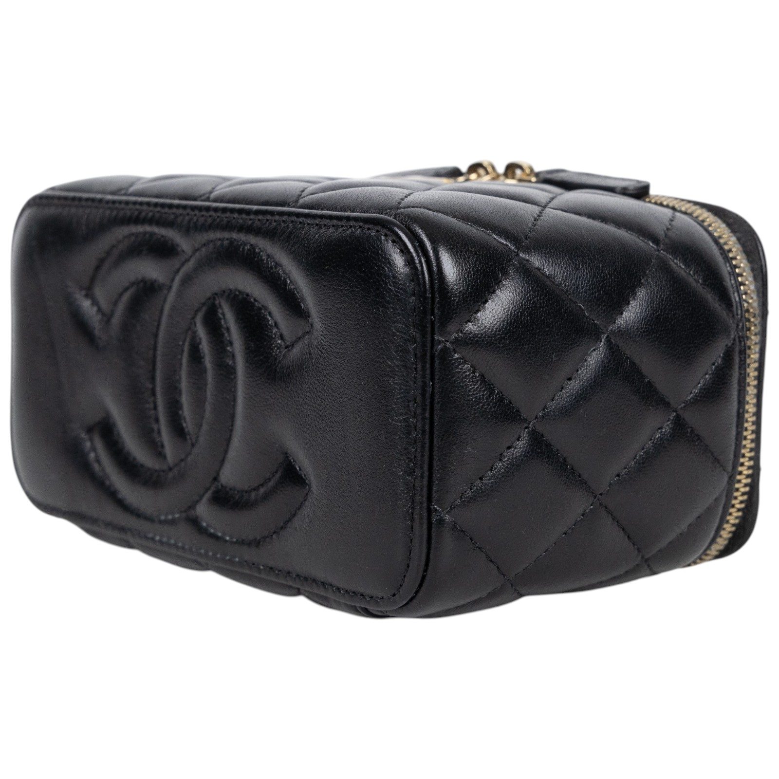 香奈兒 CHANEL CC LOGO 化妝盒 化妝箱 斜背包 Vanity Case AP2303 B18602 晶片款 黑羊VANITY CASE 原廠盒子/防塵袋