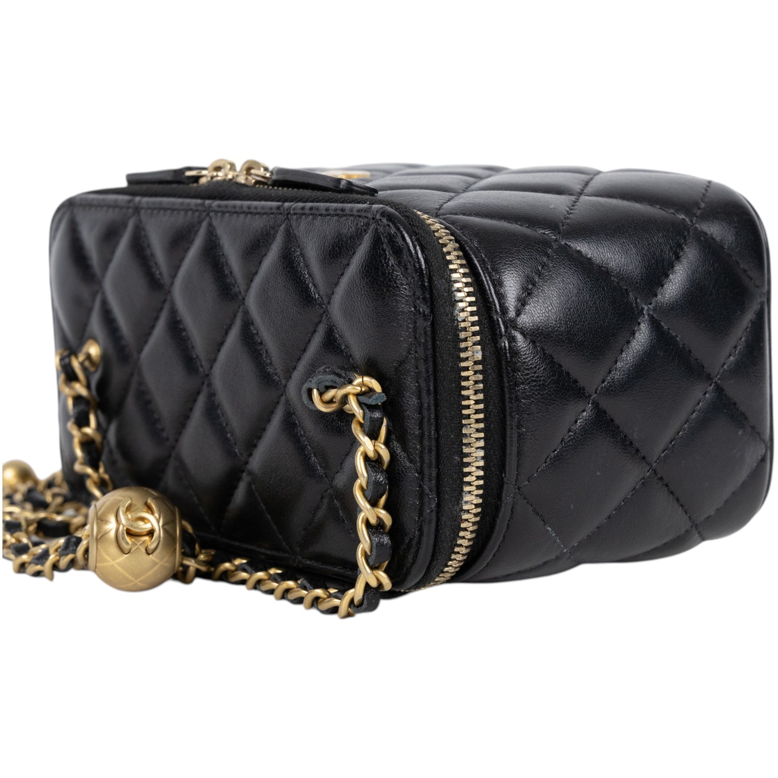 香奈兒 CHANEL CC LOGO 化妝盒 化妝箱 斜背包 Vanity Case AP2303 B18602 晶片款 黑羊VANITY CASE 原廠盒子/防塵袋