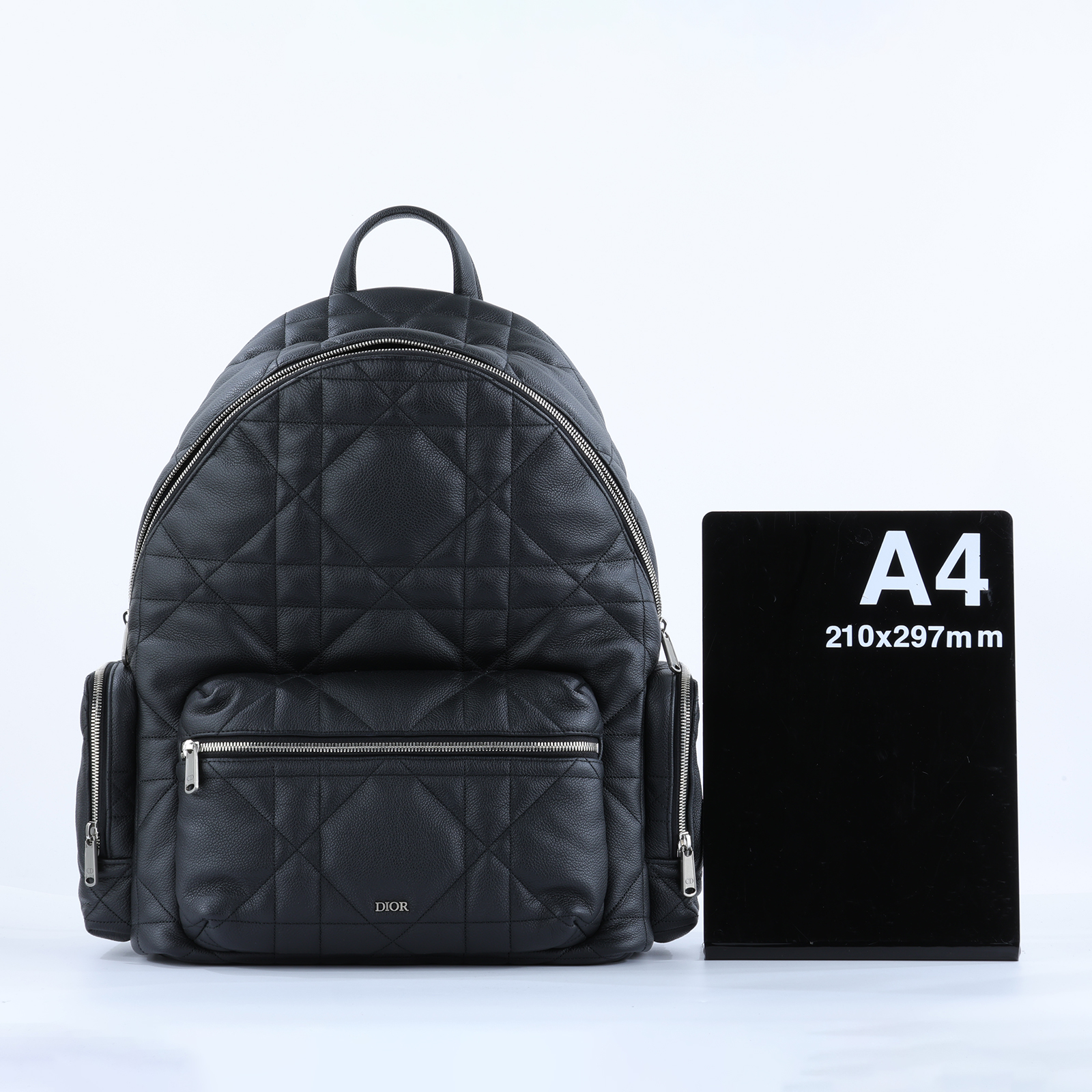 迪奧 CHRISTIAN DIOR Maxicannage 後背包 雙肩包 1ESBA220MNE 黑Dior Maxicannage後背包 防塵袋/保證卡
