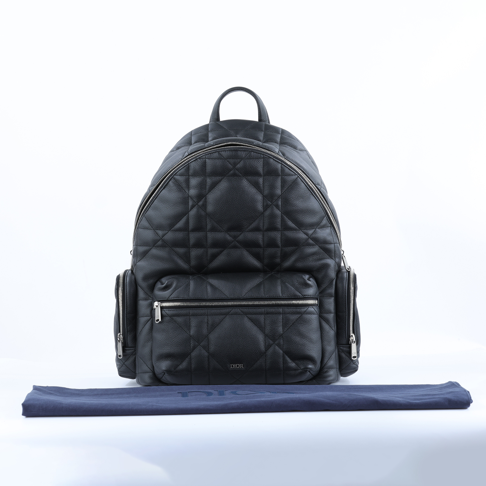 迪奧 CHRISTIAN DIOR Maxicannage 後背包 雙肩包 1ESBA220MNE 黑Dior Maxicannage後背包 防塵袋/保證卡