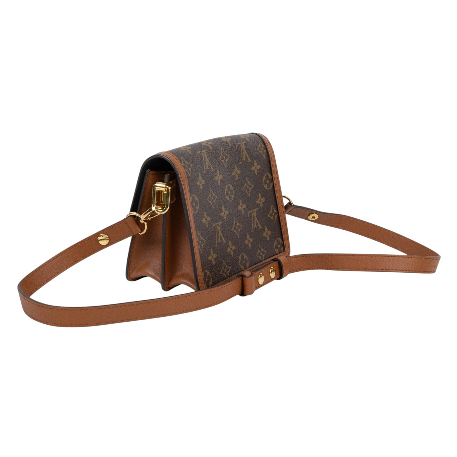 路易威登 LOUIS VUITTON Mini Dauphine 達芙妮 Reverse皮革飾邊 帆布肩背 斜背包 M45959  防塵袋/原廠盒子/背帶