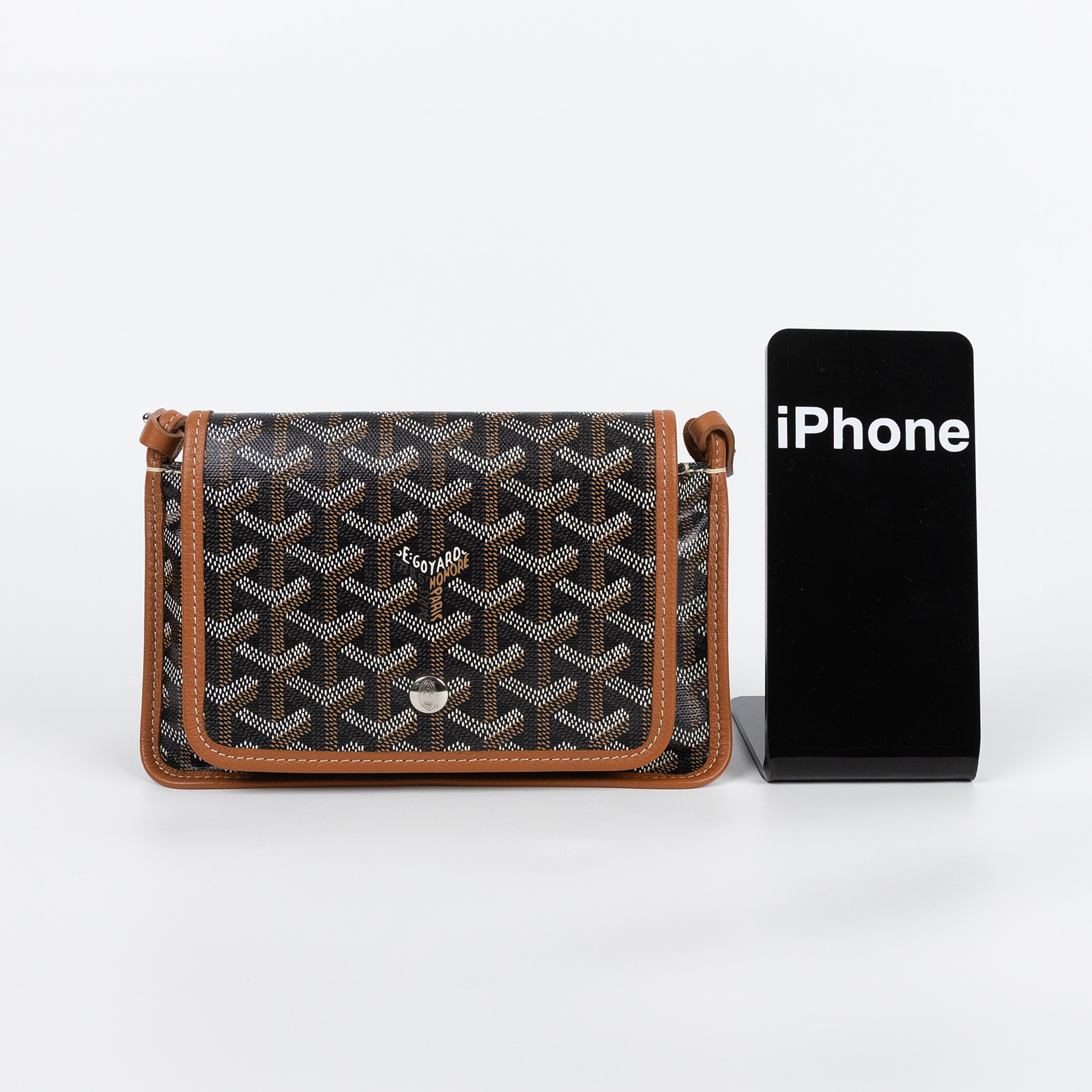 高雅德 GOYARD Plumet Pocket Wallet 肩背 隨身錢包 PLUMETPMLTY 焦糖拚黑PLUMET 防塵袋
