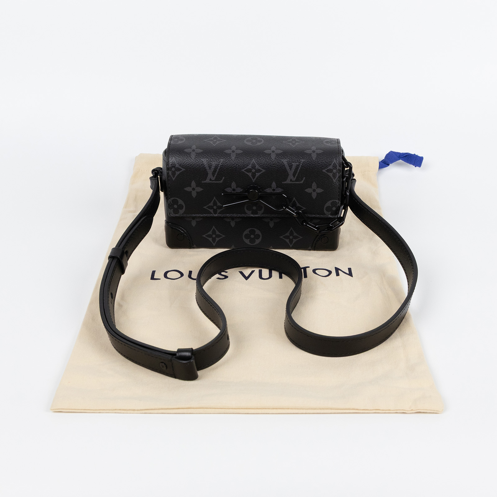 路易威登 LOUIS VUITTON Steamer 隨身錢包 肩背 M81783 晶片款 黑原花STEAMER隨身包 防塵袋
