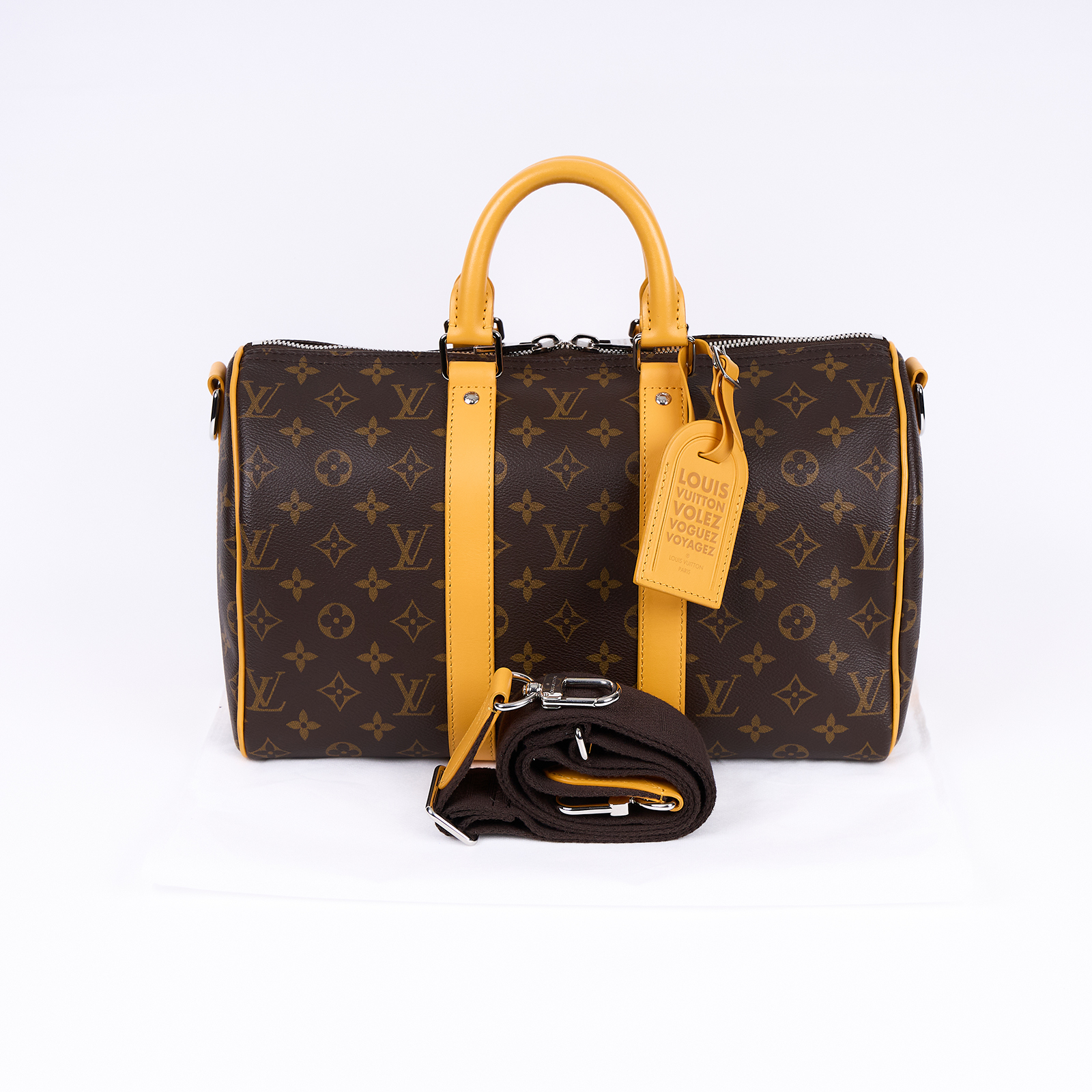 路易威登 LOUIS VUITTON Keepall Bandoulière 35 手提包 肩背包 旅行袋 波士頓包 M13201 晶片款  行李吊牌/背帶