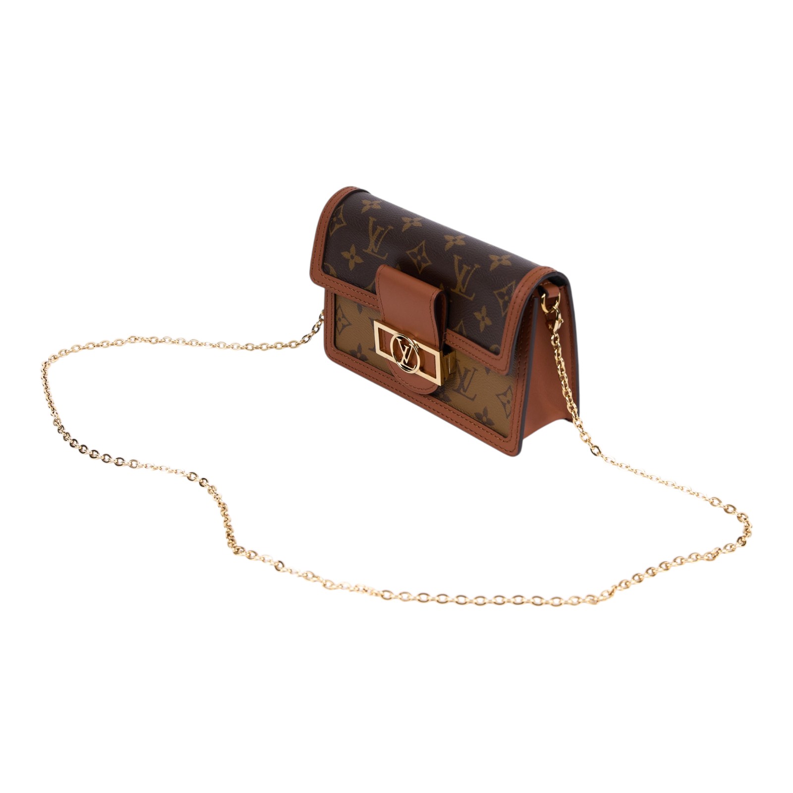 路易威登 LOUIS VUITTON Dauphine 鏈帶錢包 M68746 晶片款 原花DAUPHINE WOC 原廠盒子/防塵袋/背帶