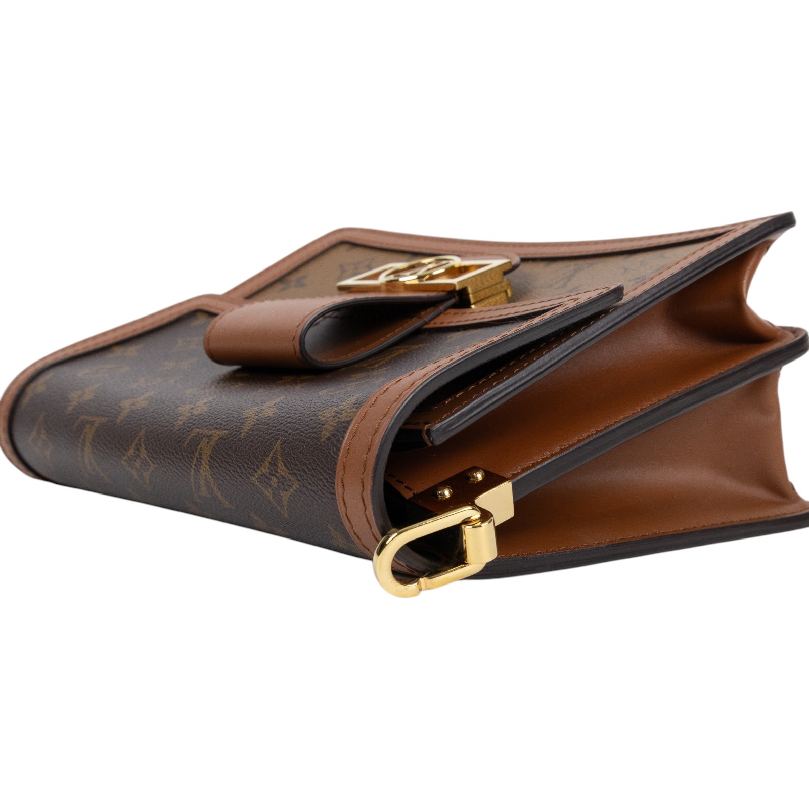 路易威登 LOUIS VUITTON Dauphine MM 手提包 雙色翻蓋斜背 鏈帶包 M45958 原花DAUPHINE MM 防塵袋/背帶2/購買證明
