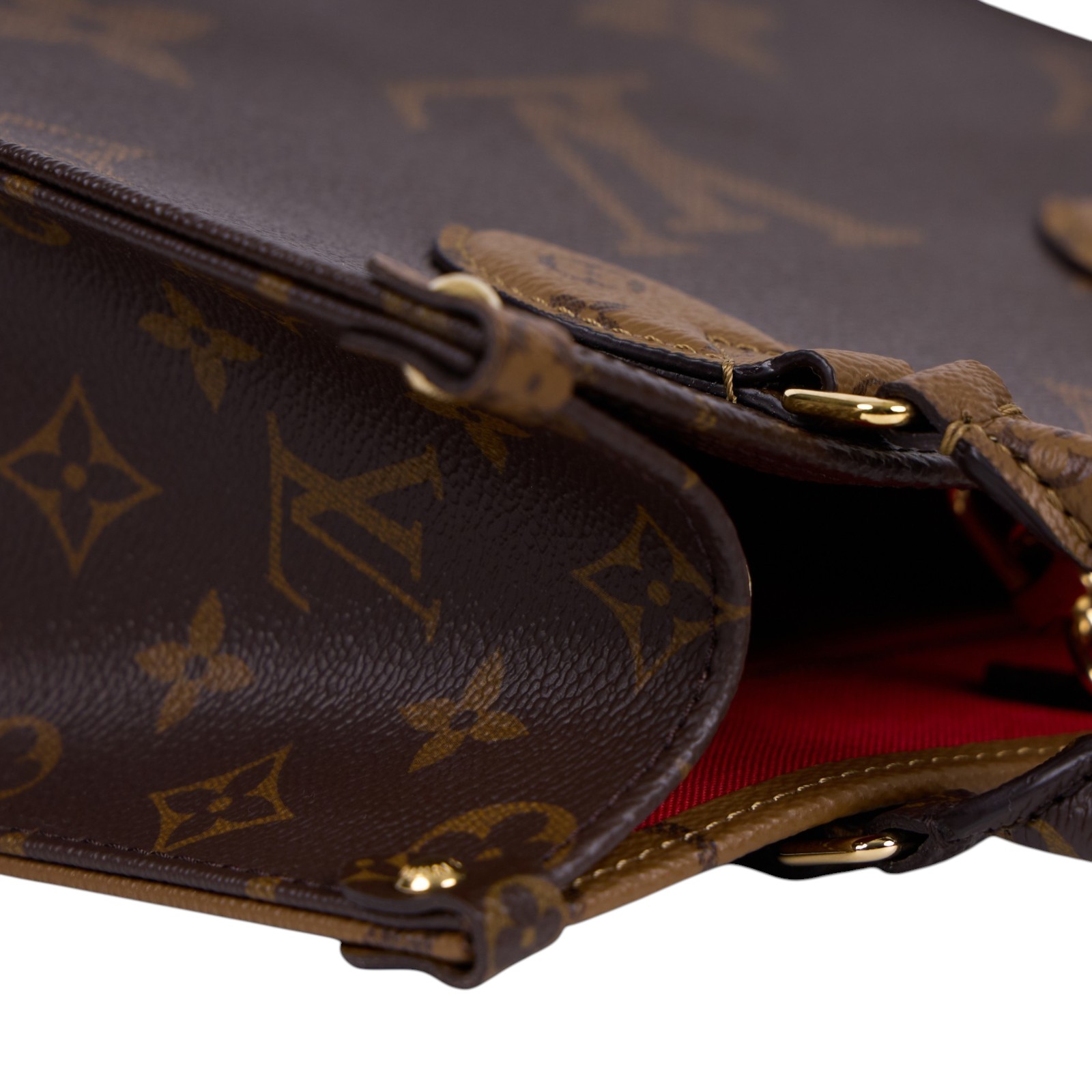 路易威登 LOUIS VUITTON OnTheGo PM 雙色帆布 手提 斜背包 M46373 晶片款 原花ON THE GO PM 防塵袋/背帶/零錢包