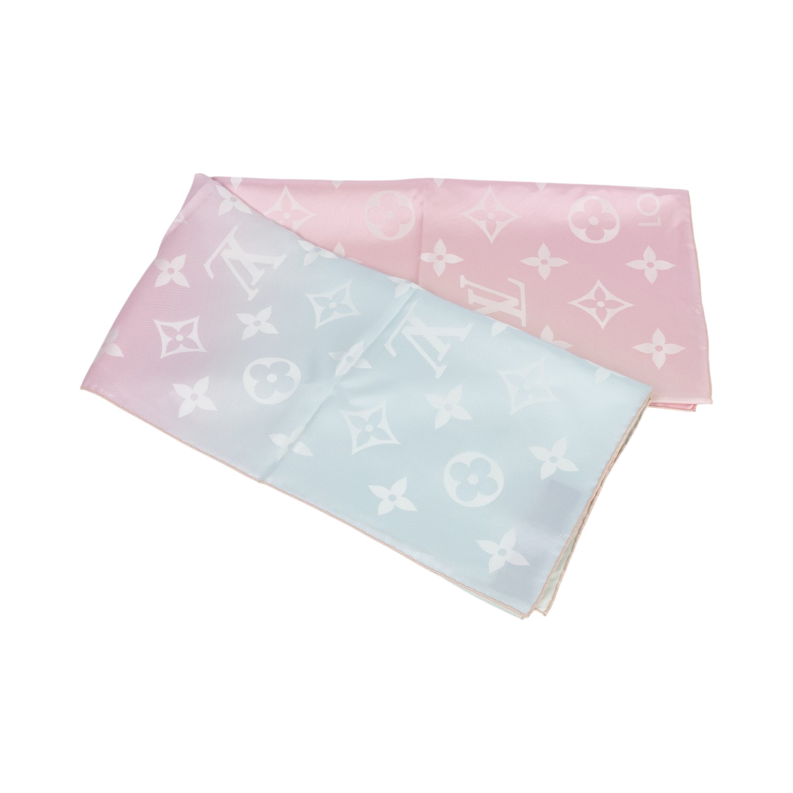 路易威登 LOUIS VUITTON Monogram 老花 絲巾 M79145 粉紫漸層絲巾 原廠盒子