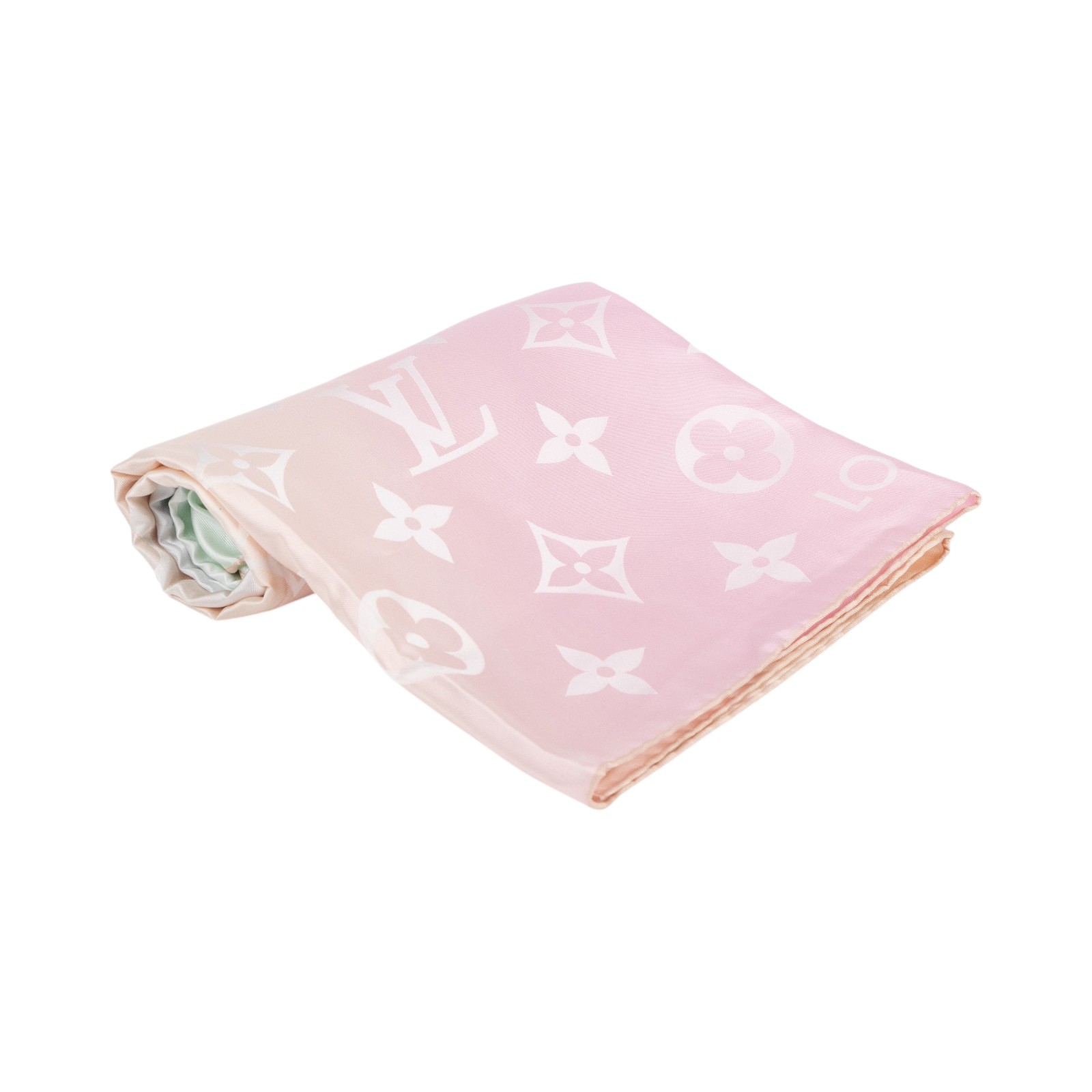 路易威登 LOUIS VUITTON Monogram 老花 絲巾 M79145 粉紫漸層絲巾 原廠盒子