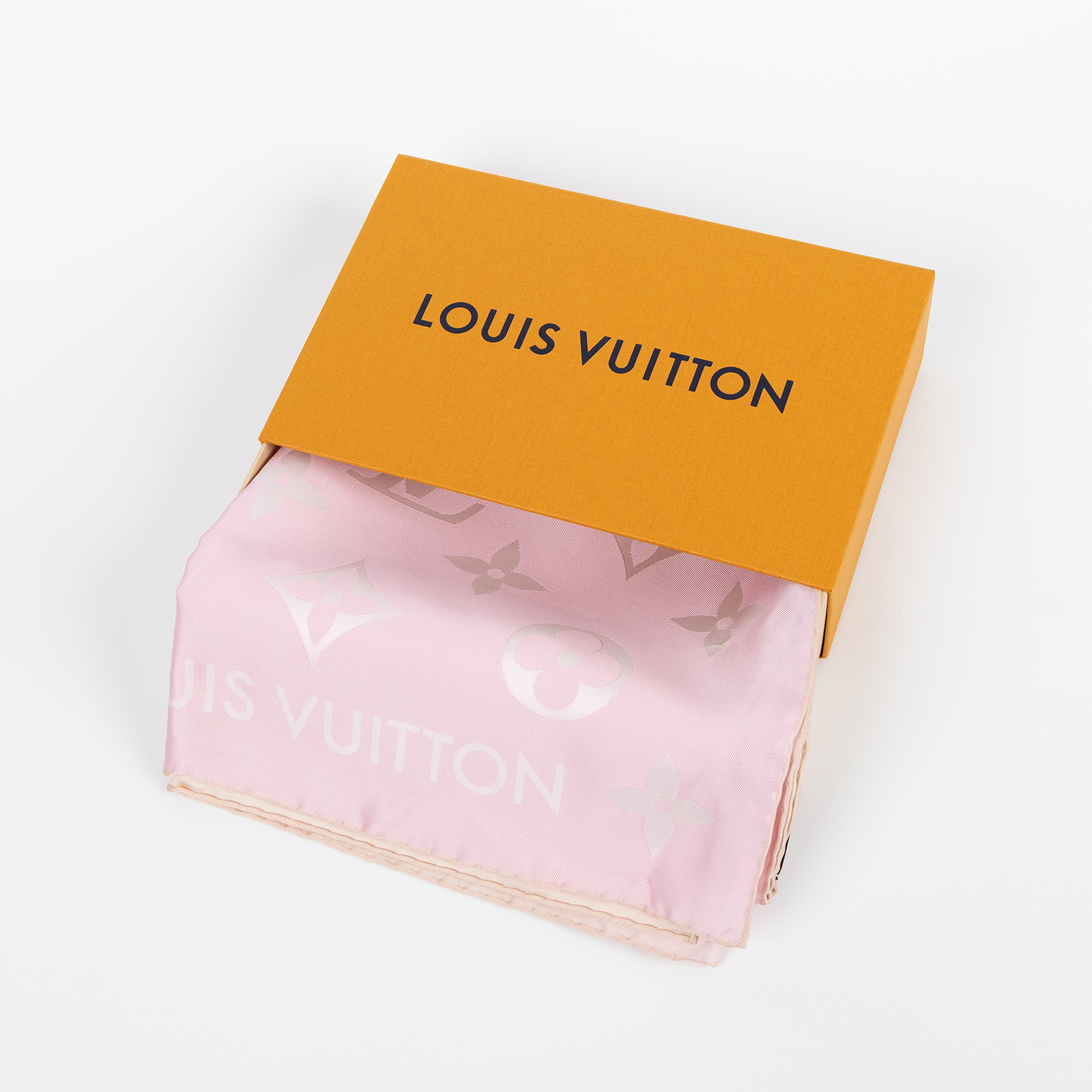 路易威登 LOUIS VUITTON Monogram 老花 絲巾 M79145 粉紫漸層絲巾 原廠盒子