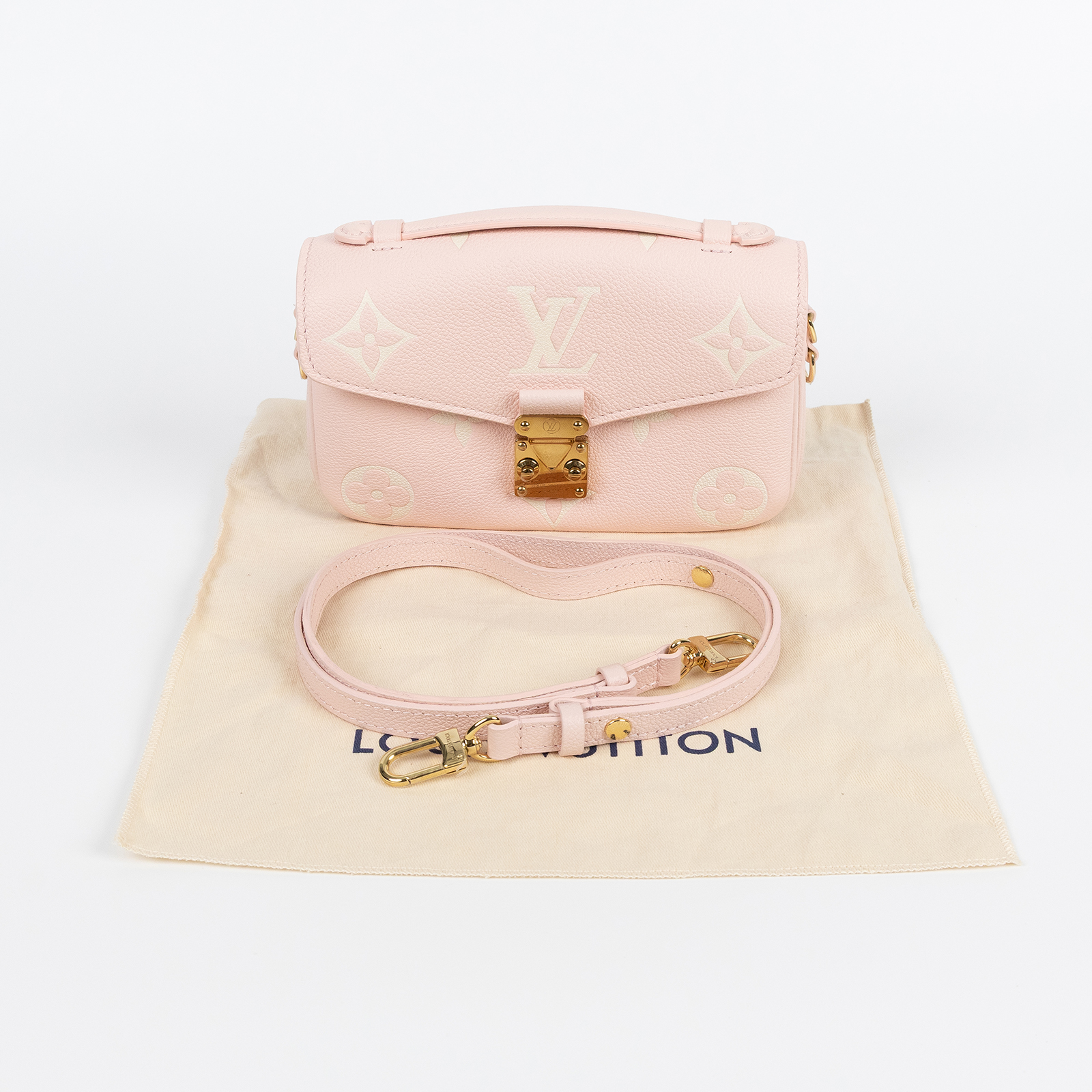 路易威登 LOUIS VUITTON Pochette Métis East West 鏈條 郵差包 腋下單肩包 黑色 米色 M46596 晶片款  防塵袋/背帶