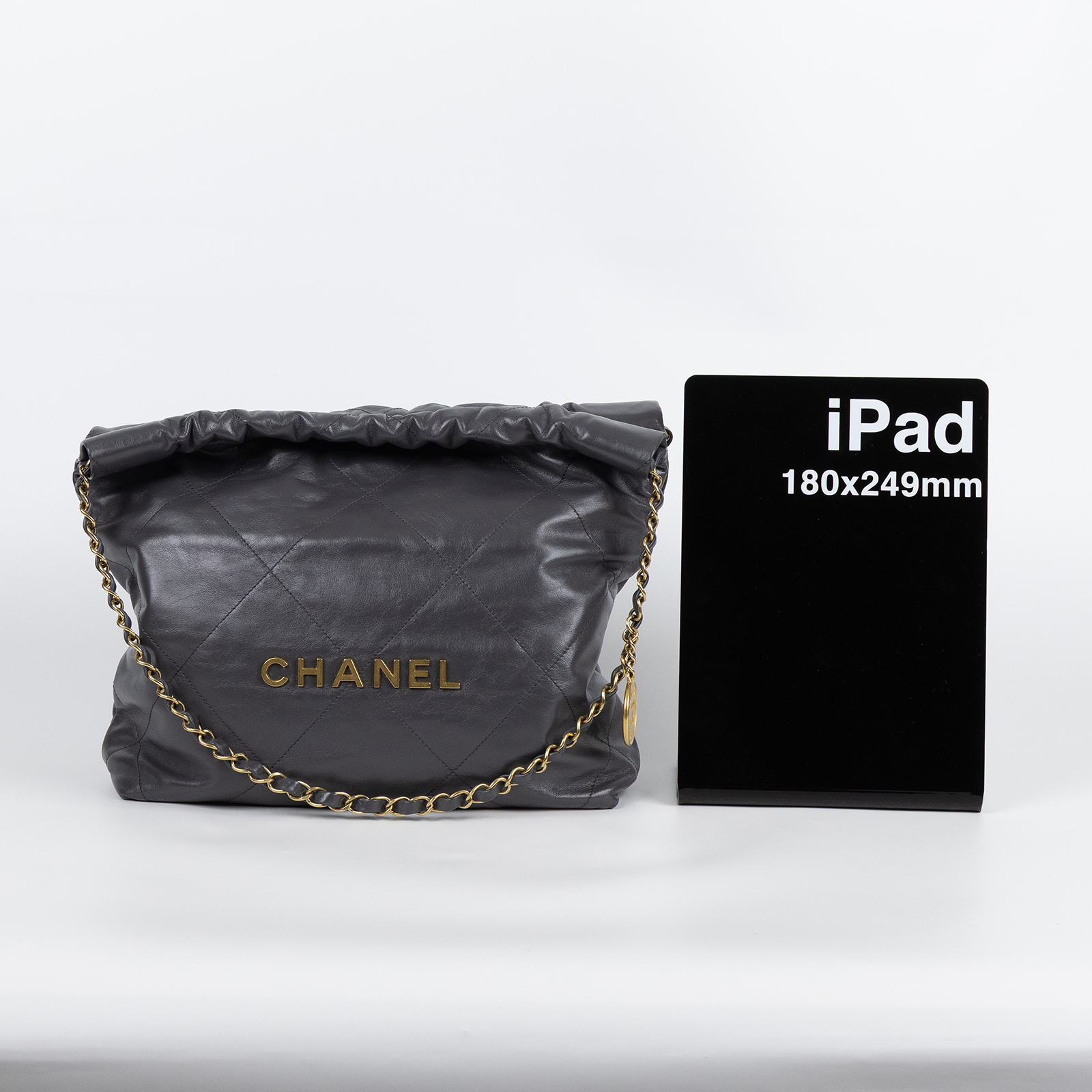 香奈兒 CHANEL 22 小型 流浪包 肩背包 AS3260 晶片款 灰金22包 小號 原廠盒子/防塵袋/內袋