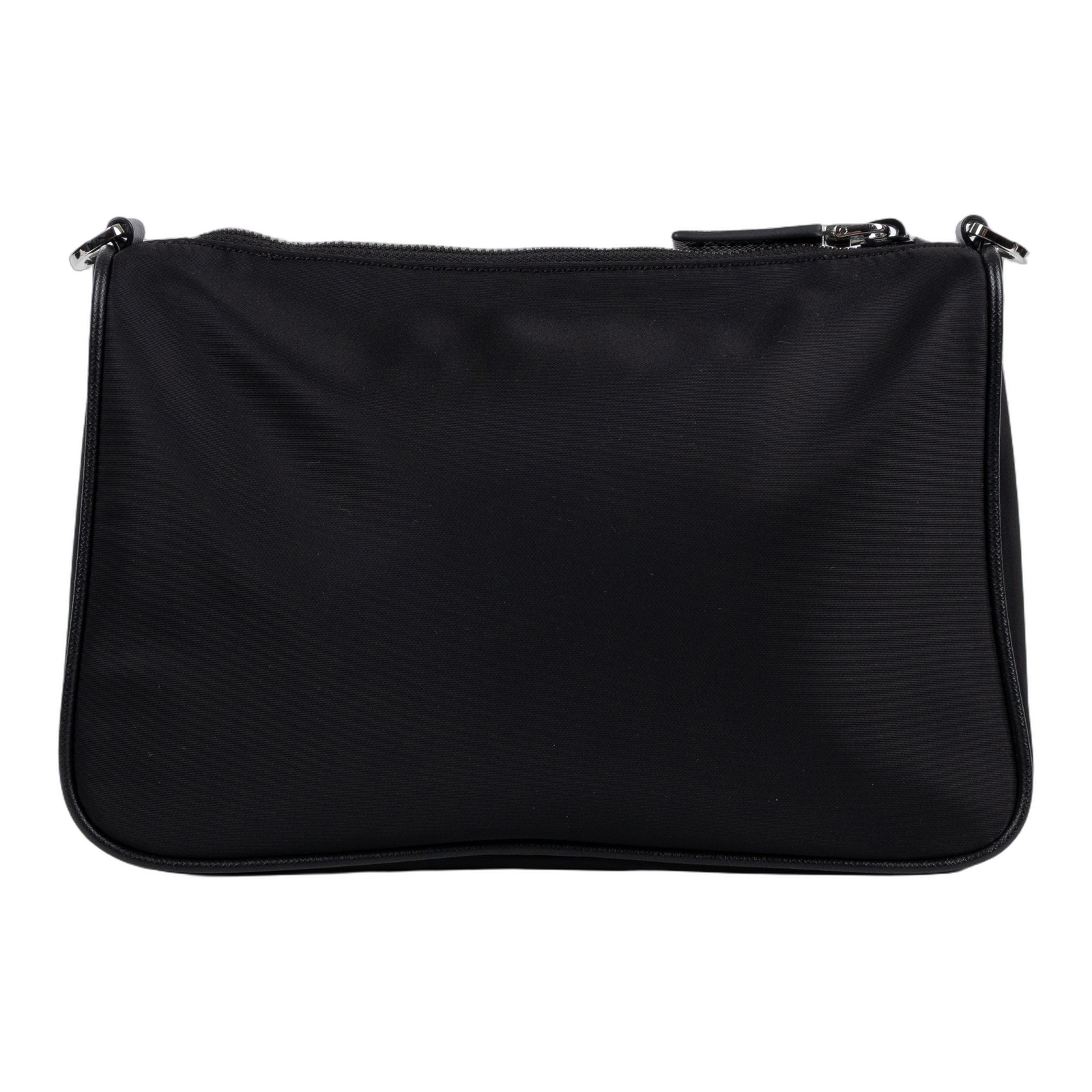 普拉達 PRADA Re-Nylon Saffiano 皮革肩背袋 2VH113_2DMH 黑尼龍二合一斜背包 背帶/子包/防塵袋