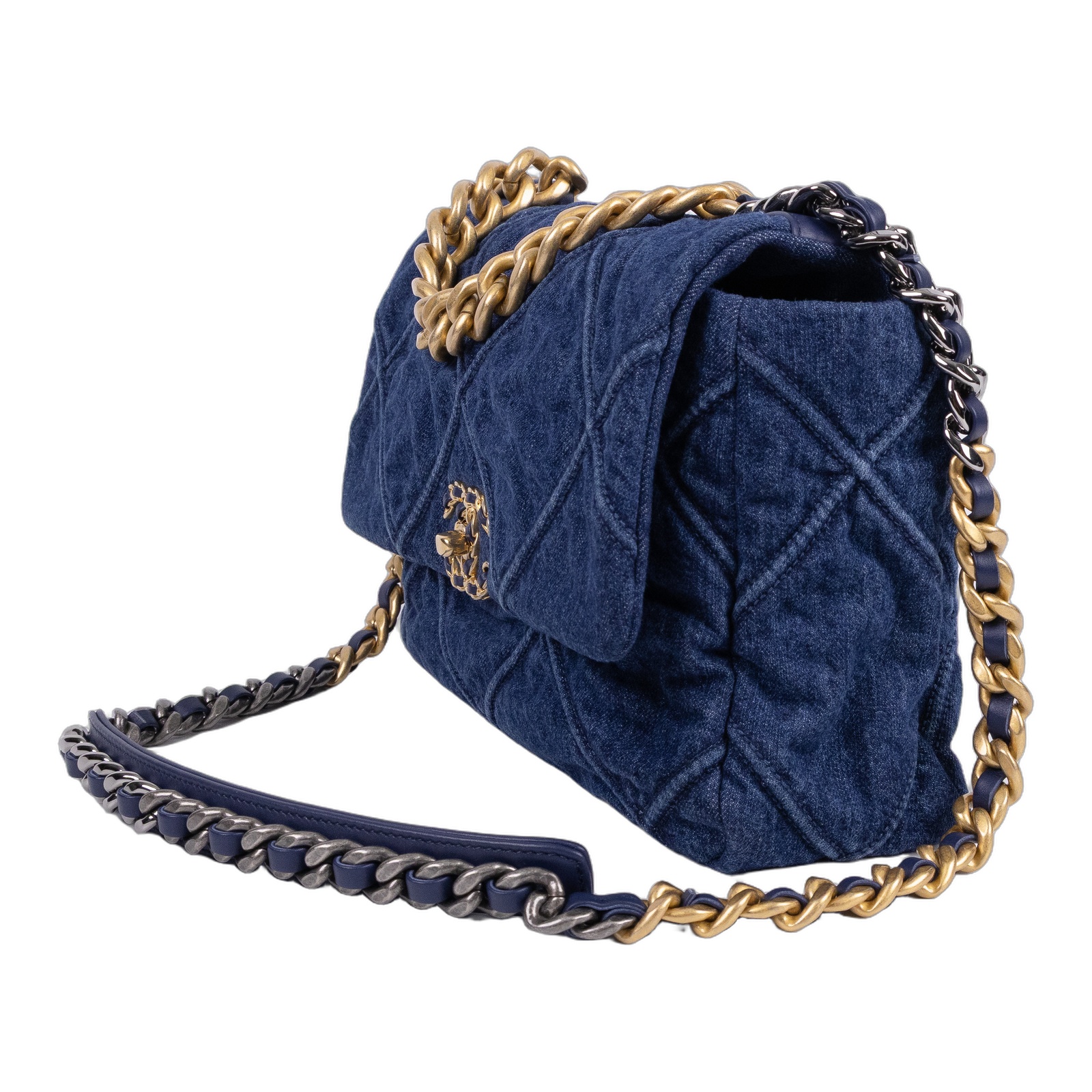 香奈兒 CHANEL 19 大型口蓋包 AS1161 B02876 29開牛仔19包 中號 防塵袋/原廠盒子/購買證明/保證卡