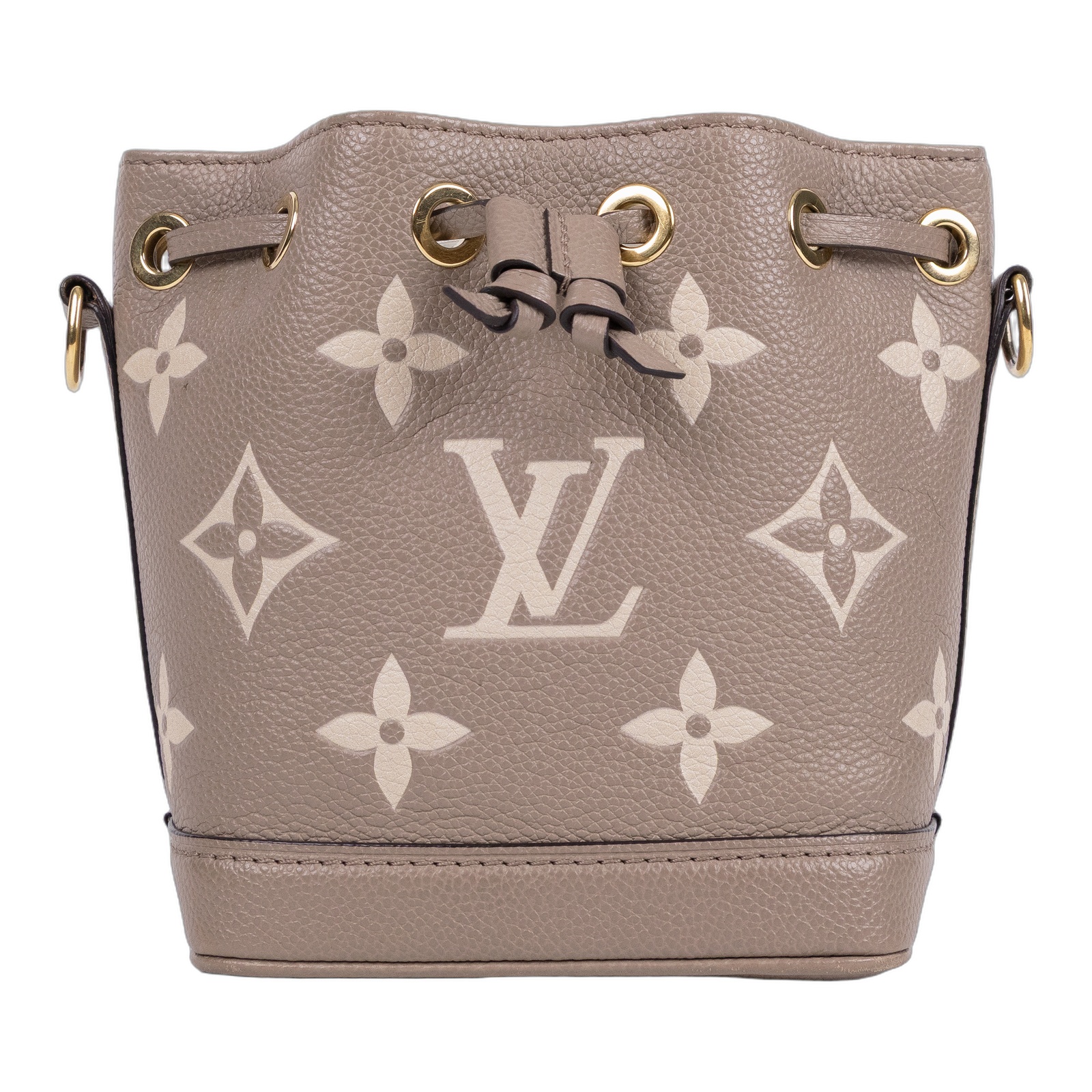 路易威登 LOUIS VUITTON Nano Noé 束口水桶包 Tourterelle 灰色 Cream色 M46291 晶片款  背帶X2