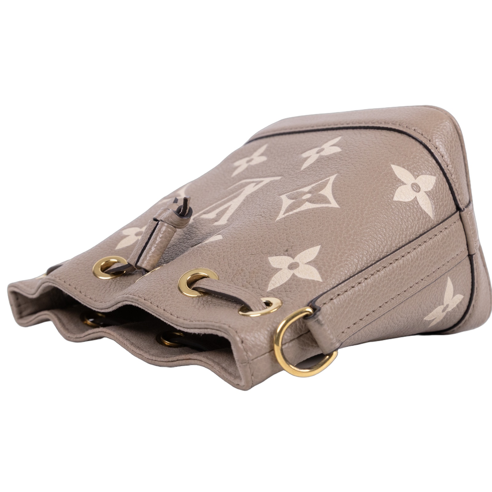 路易威登 LOUIS VUITTON Nano Noé 束口水桶包 Tourterelle 灰色 Cream色 M46291 晶片款  背帶X2