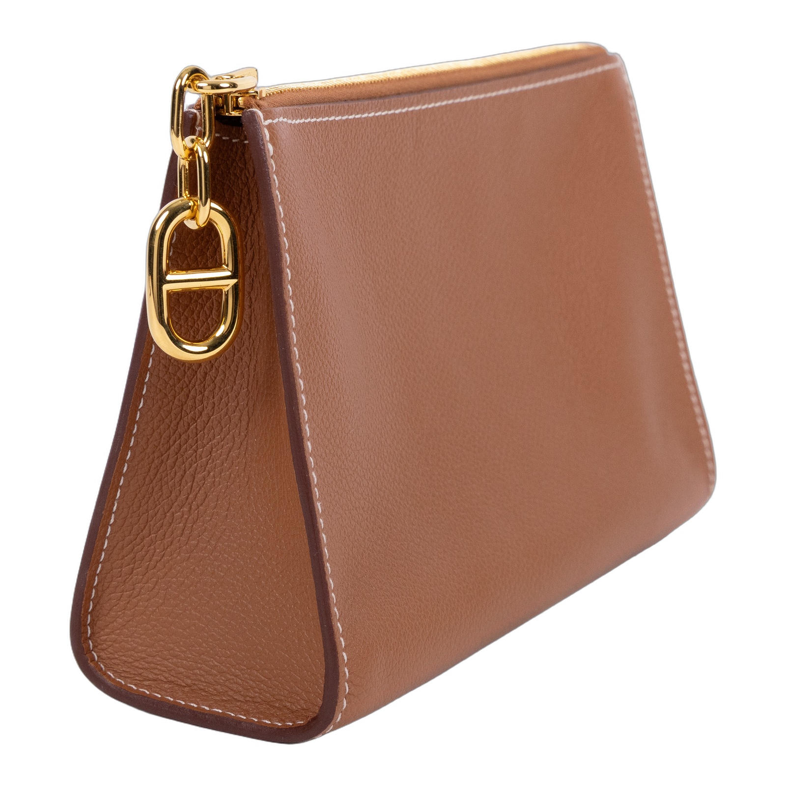 愛馬仕 Hermes Zipengo Chaine d'Ancre PM 手拿包 金色五金 金棕色 H084321CC37 /  無附屬品