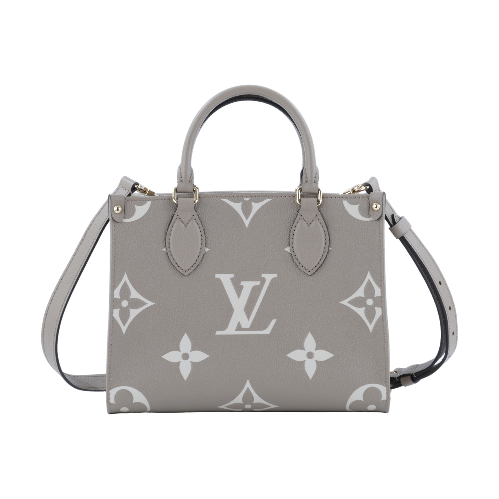 路易威登 LOUIS VUITTON OnTheGo PM 手提 肩背包 雙色 斑鳩米色 奶油色  M45779 晶片款  原廠盒子/防塵袋/背帶/購買證明