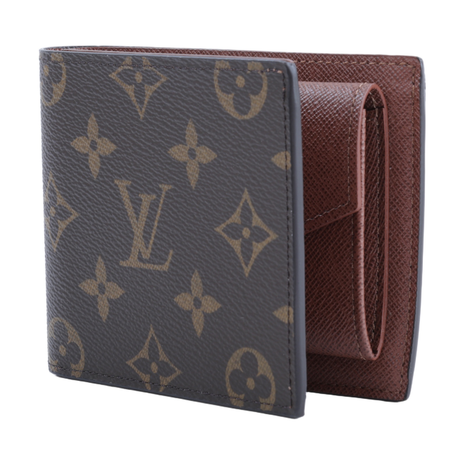 路易威登 LOUIS VUITTON Marco 錢包 短夾 M62288 晶片款 棕原花對折短夾 原廠盒子/防塵袋