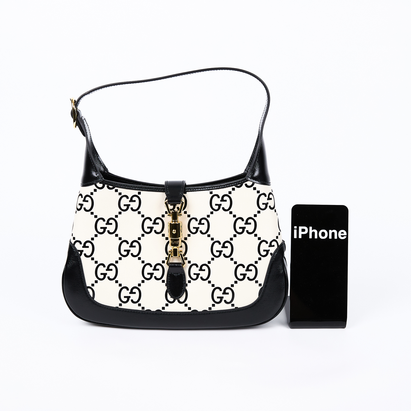 古馳 GUCCI Jackie 1961 小型 肩揹袋 636706 UGMBG 黑白GG JACKIE 1961 SMALL 防塵袋/背帶