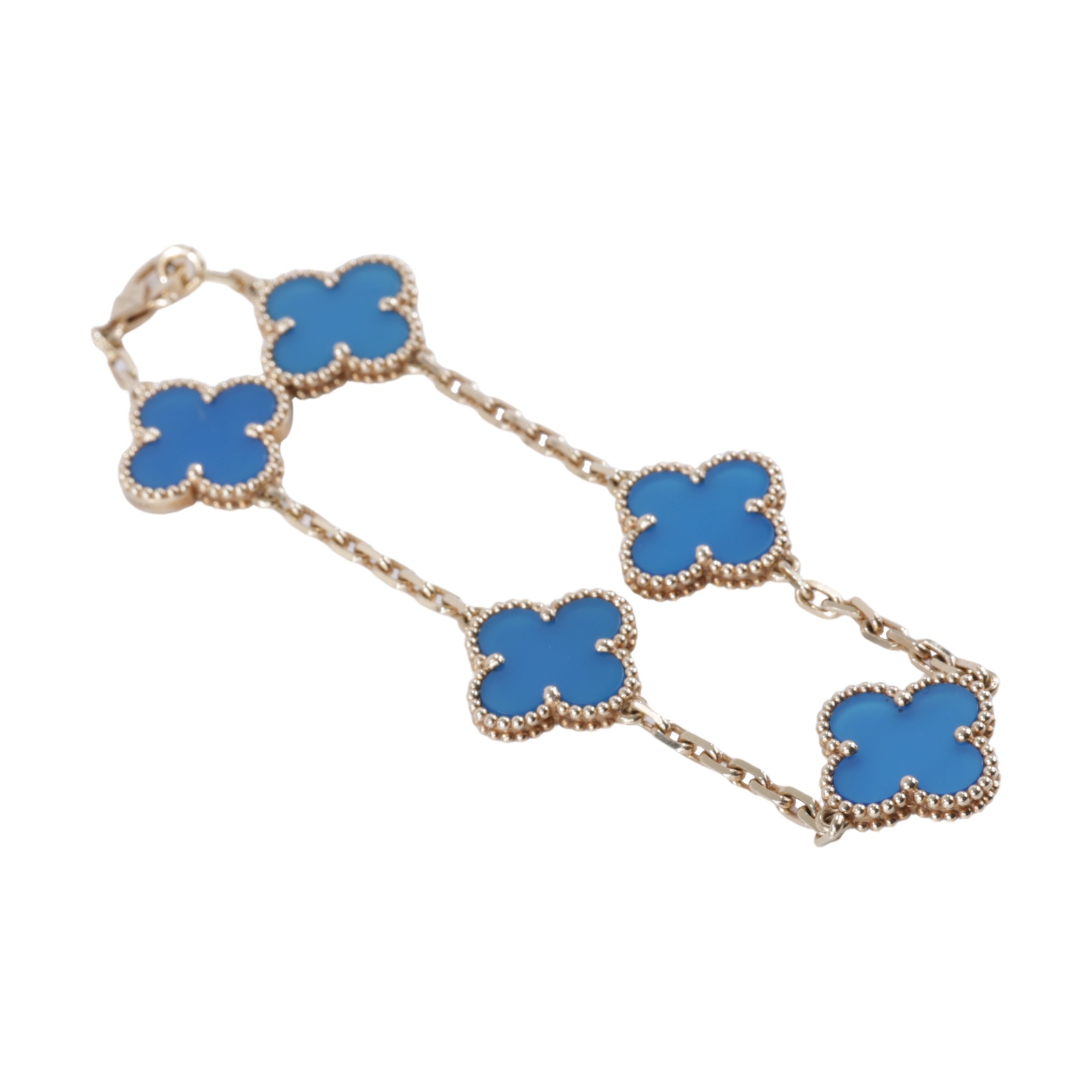 梵克雅寶 Van Cleef & Arpels Vintage Alhambra手鍊 5枚四葉幸運圖騰 VCARP34900  原廠盒子/防塵袋/保書