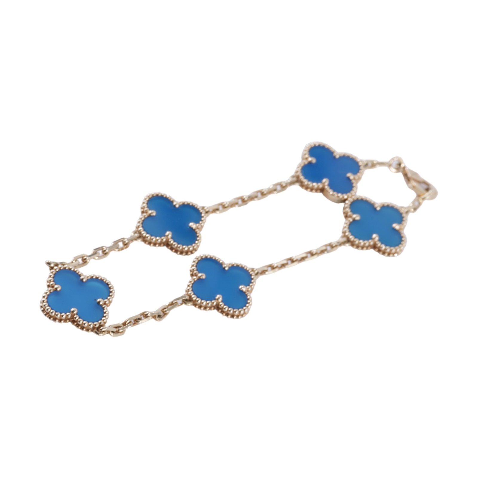 梵克雅寶 Van Cleef & Arpels Vintage Alhambra手鍊 5枚四葉幸運圖騰 VCARP34900  原廠盒子/防塵袋/保書