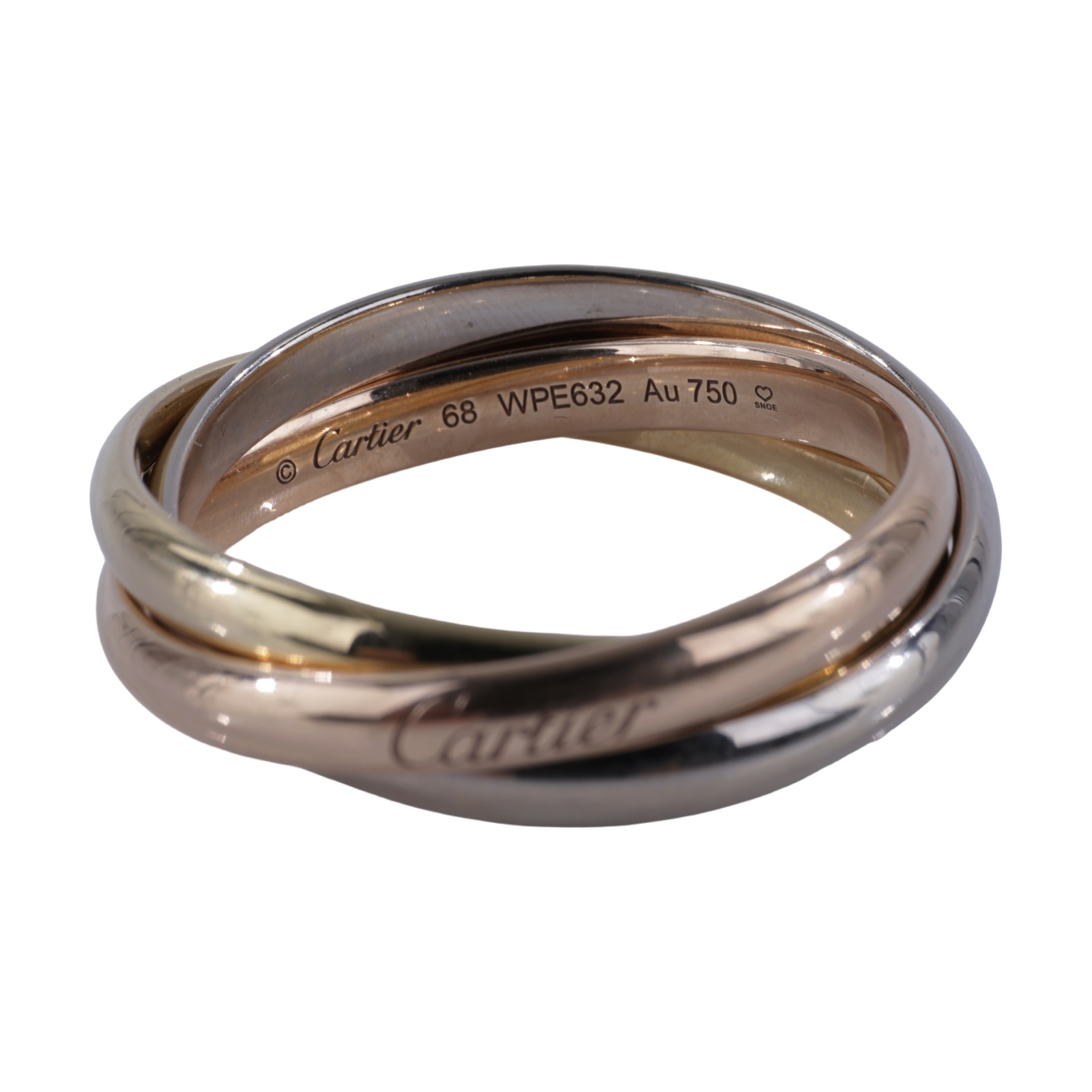 卡地亞 CARTIER Trinity 戒指 經典款 B4234268 三環戒 原廠盒子/保書