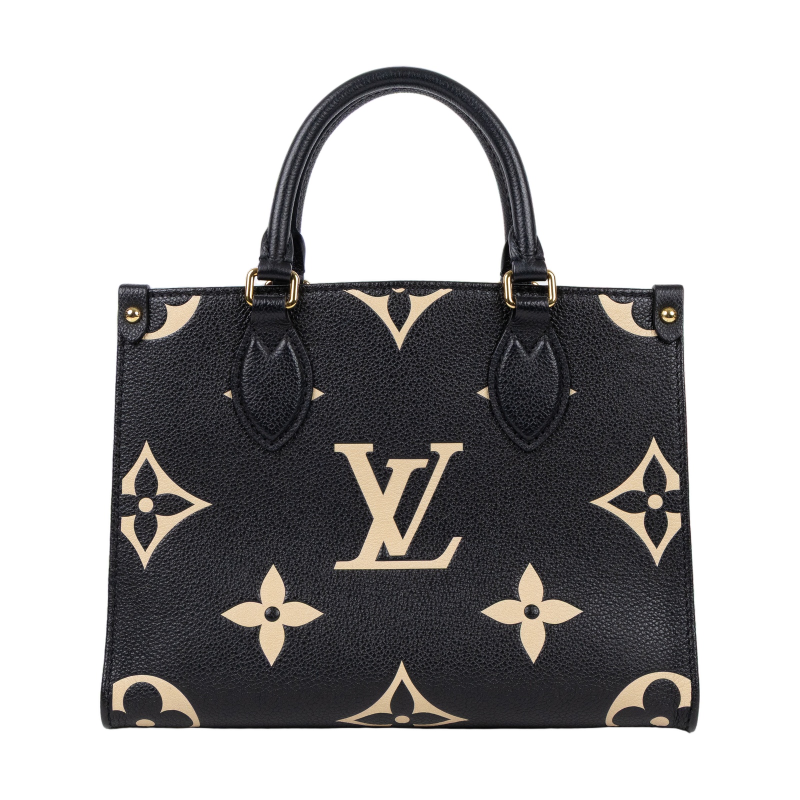 路易威登 LOUIS VUITTON OnTheGo PM 手提 肩背包 雙色 黑色 米白色  M45659 晶片款 黑米雙色ONTHEGO PM 防塵袋/背帶