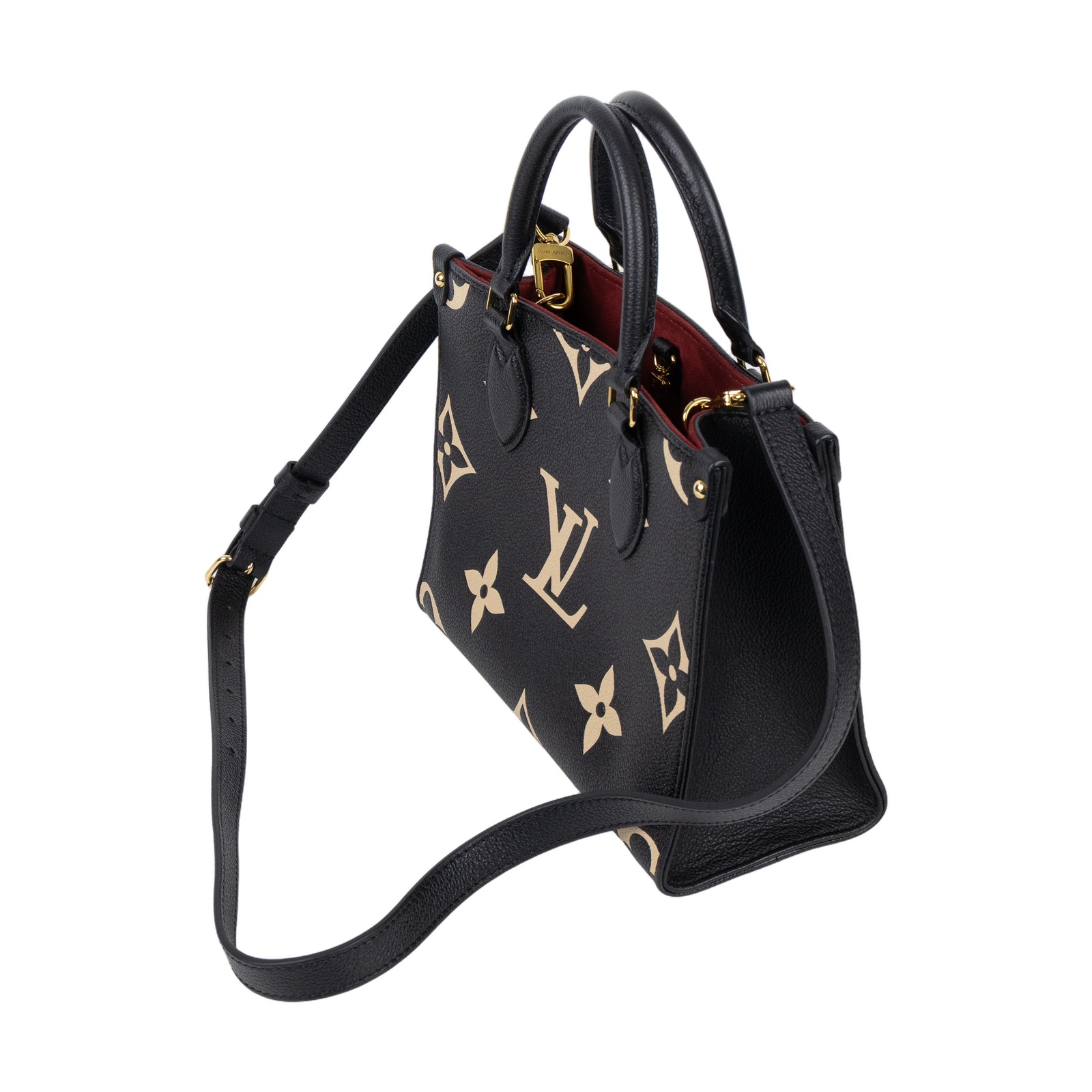 路易威登 LOUIS VUITTON OnTheGo PM 手提 肩背包 雙色 黑色 米白色  M45659 晶片款 黑米雙色ONTHEGO PM 防塵袋/背帶