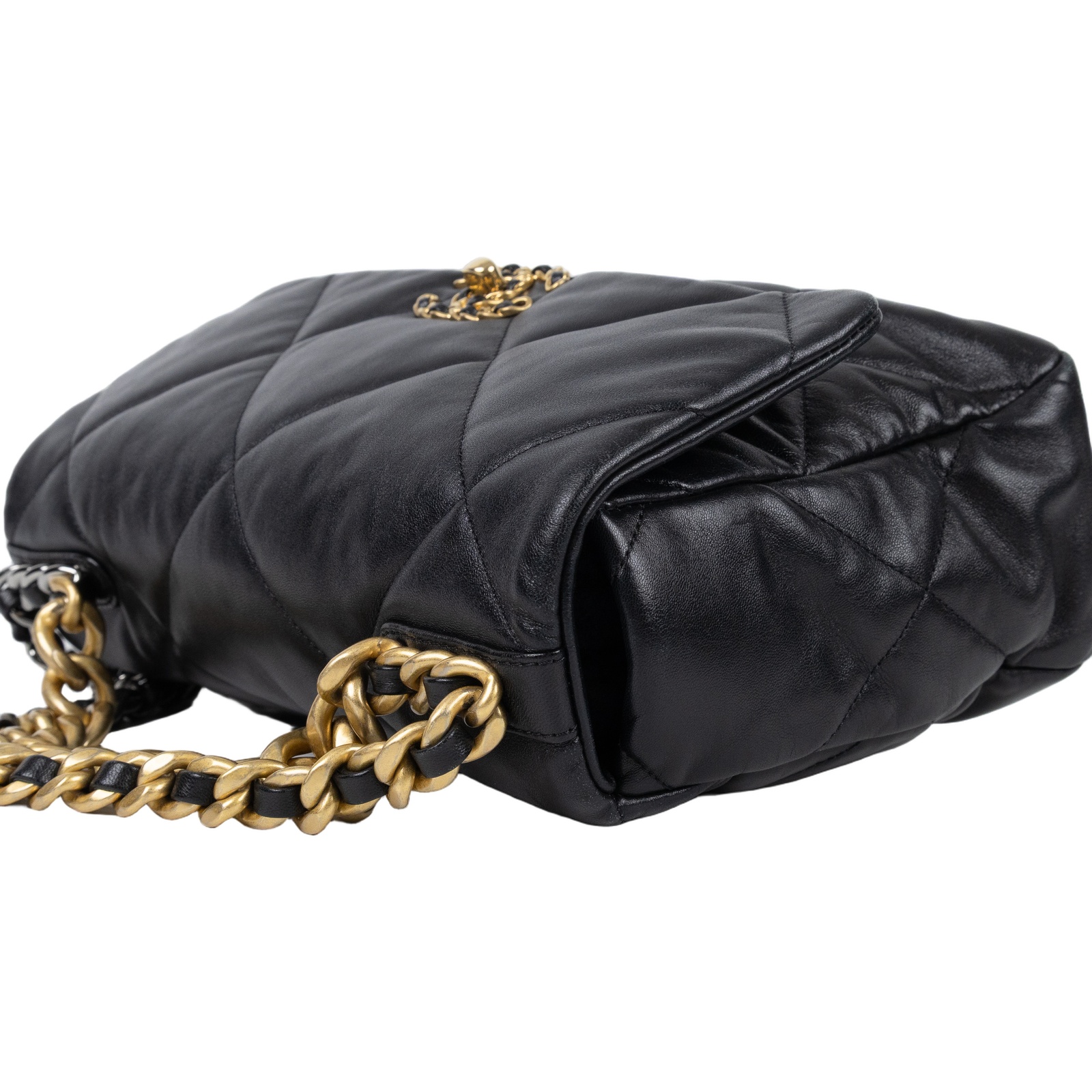 香奈兒 CHANEL 19 大型口蓋包 AS1161 晶片款 黑金羊19包 30CM 防塵袋