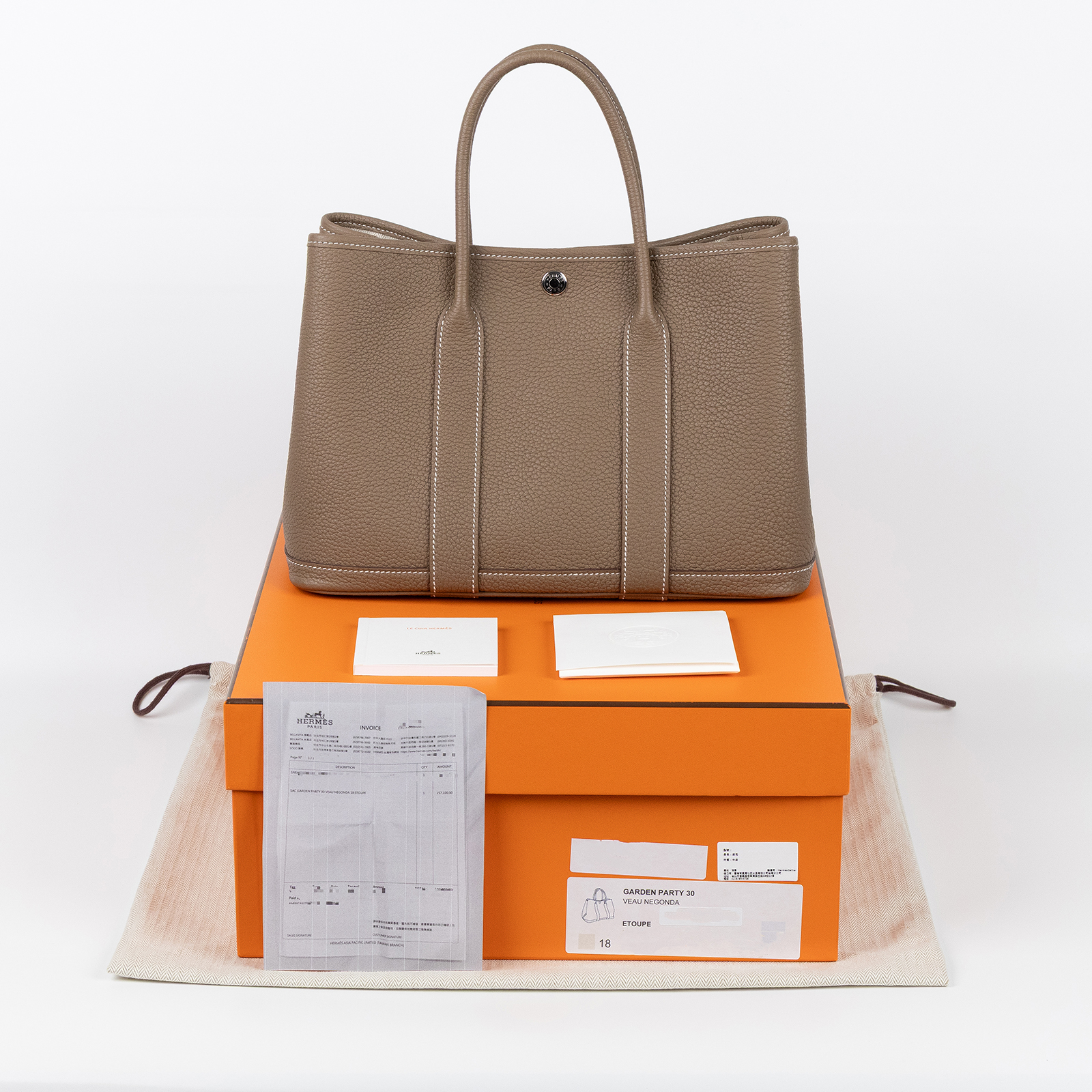 愛馬仕 Hermes Garden Party 花園派對包 30 大象灰 銀色五金 H051568CK18 /K SI 011 DB  原廠盒子/防塵袋/購買證明影本