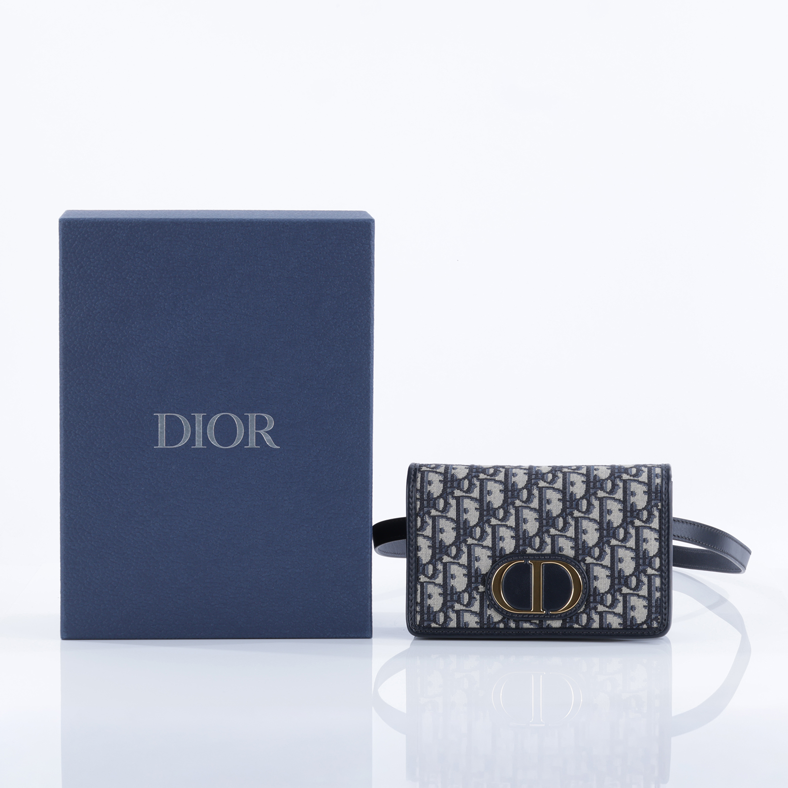 迪奧 CHRISTIAN DIOR Lady Dior My 帆布 鍊條 肩背 手拿包 S2086UTZQ  原廠盒子/背帶