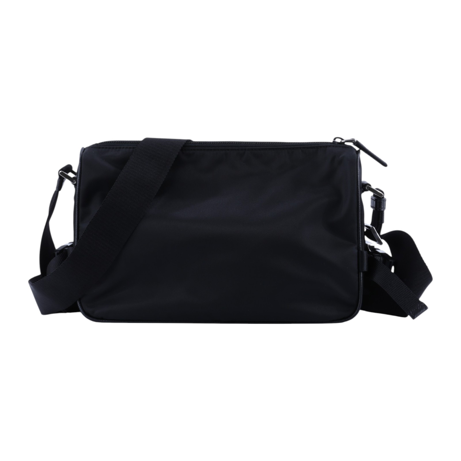 普拉達 PRADA Re-Nylon Saffiano皮革 肩背袋 中型 2VH192_2DMG 晶片款 黑Re-Nylon Saffiano中號肩背袋 防塵袋
