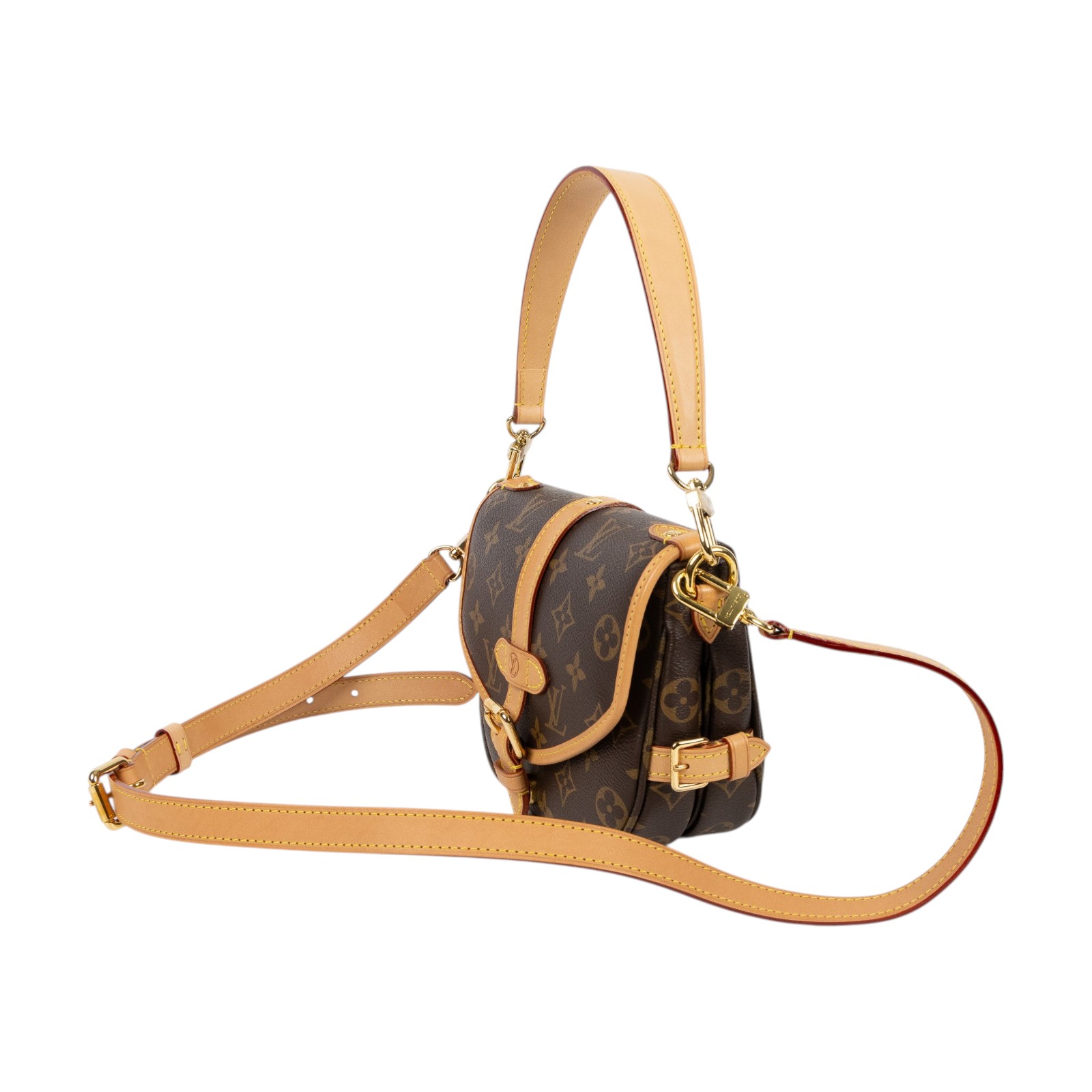 路易威登 LOUIS VUITTON Saumur BB  手提 馬鞍斜背包 M46740 晶片款 原花Saumur BB肩背包 防塵袋/背帶2