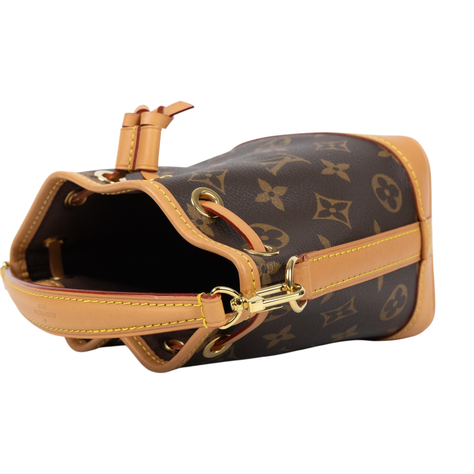 路易威登 LOUIS VUITTON Nano Noé 原花 束口水桶包 M81266 晶片款 原花 NANO NOE水桶包 原廠盒子/防塵袋/購買證明/背帶