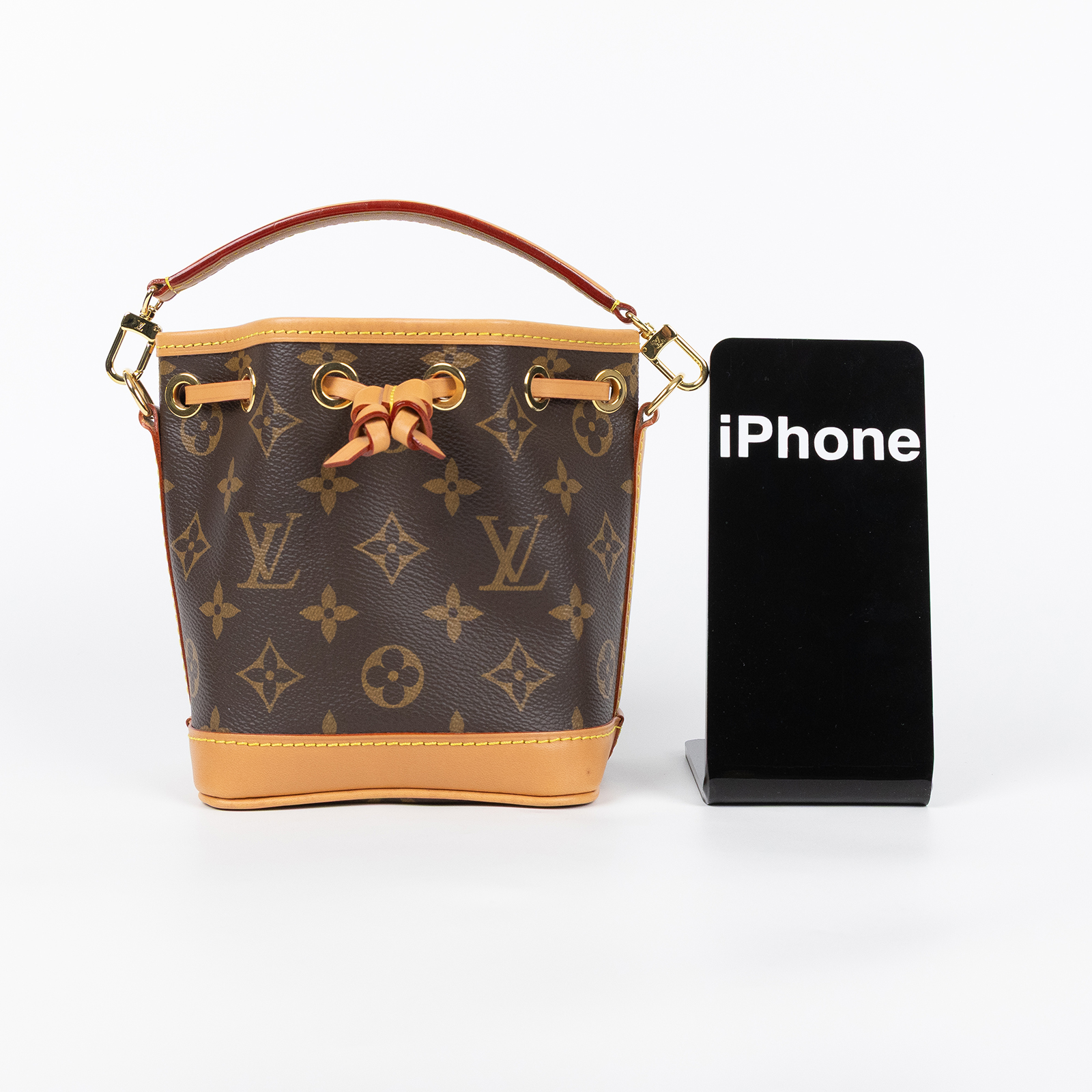 路易威登 LOUIS VUITTON Nano Noé 原花 束口水桶包 M81266 晶片款 原花 NANO NOE水桶包 原廠盒子/防塵袋/購買證明/背帶