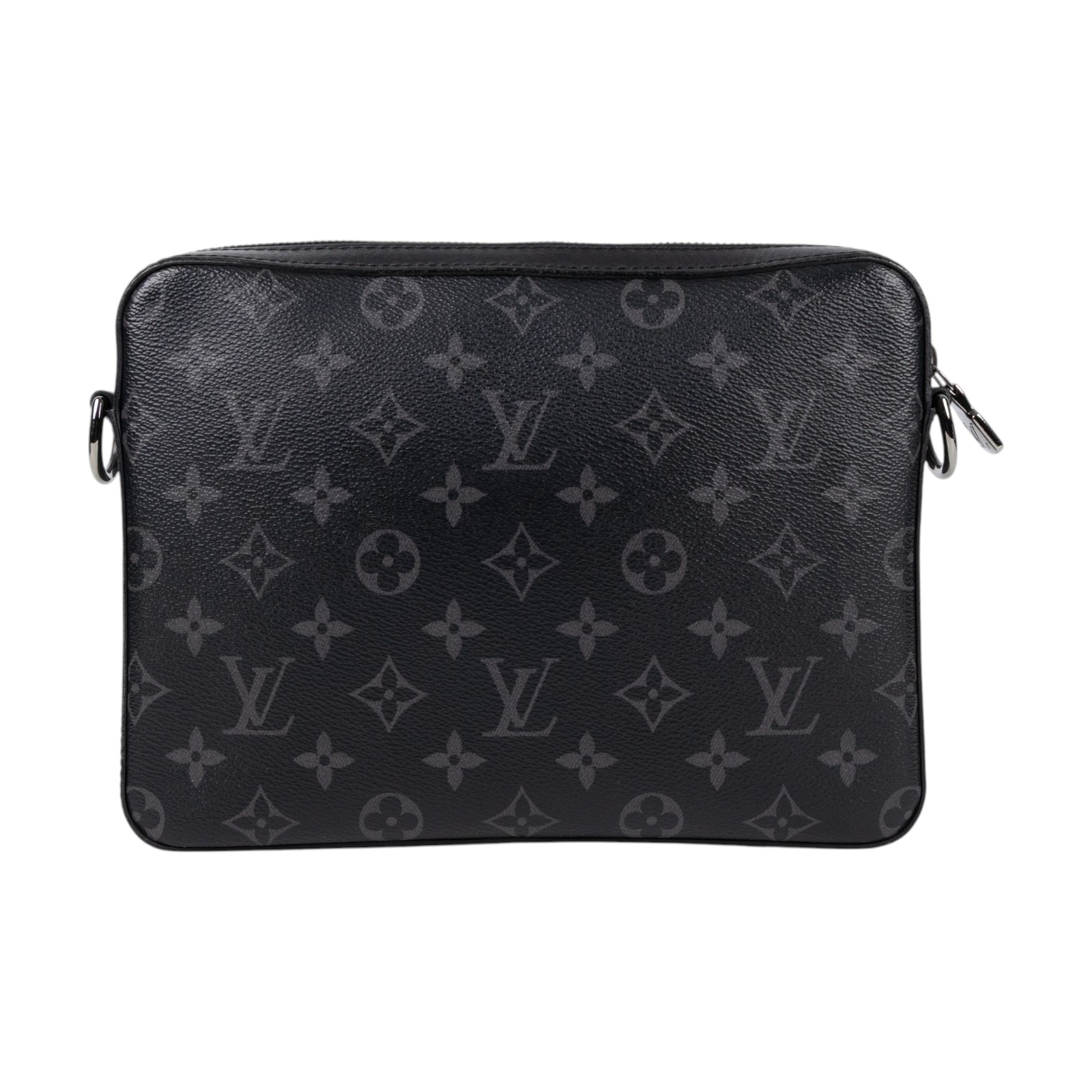 路易威登 LOUIS VUITTON Trio 郵差包 Eclipse帆布 黑色 灰色 M69443 晶片款  原廠盒子/防塵袋/購買證明/子包2/背帶
