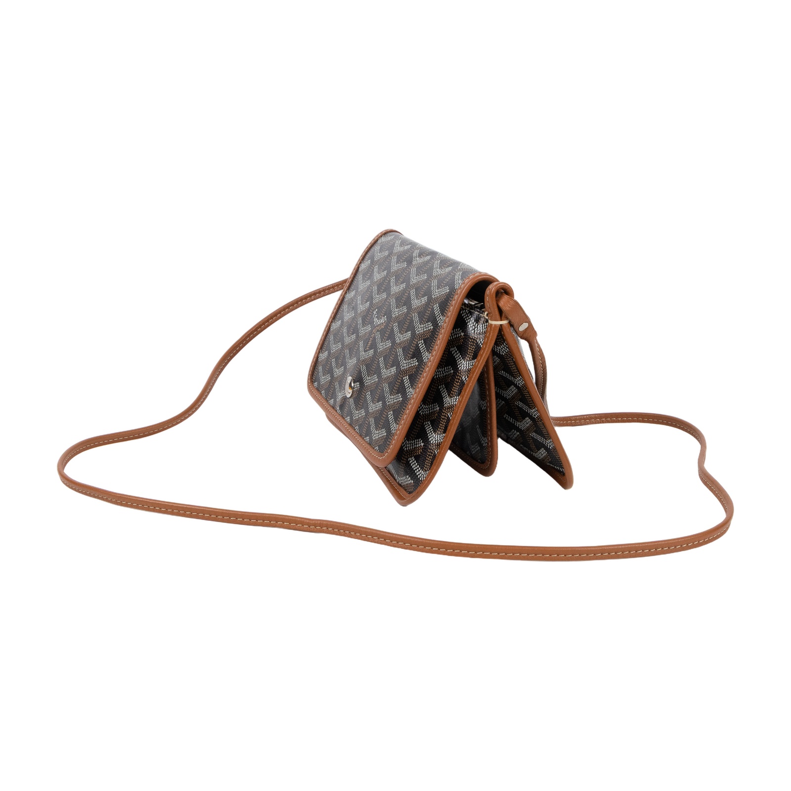 高雅德 GOYARD Plumet Pocket Wallet 肩背 隨身錢包 PLUMETPMLTY 咖黑PLUMET 防塵袋
